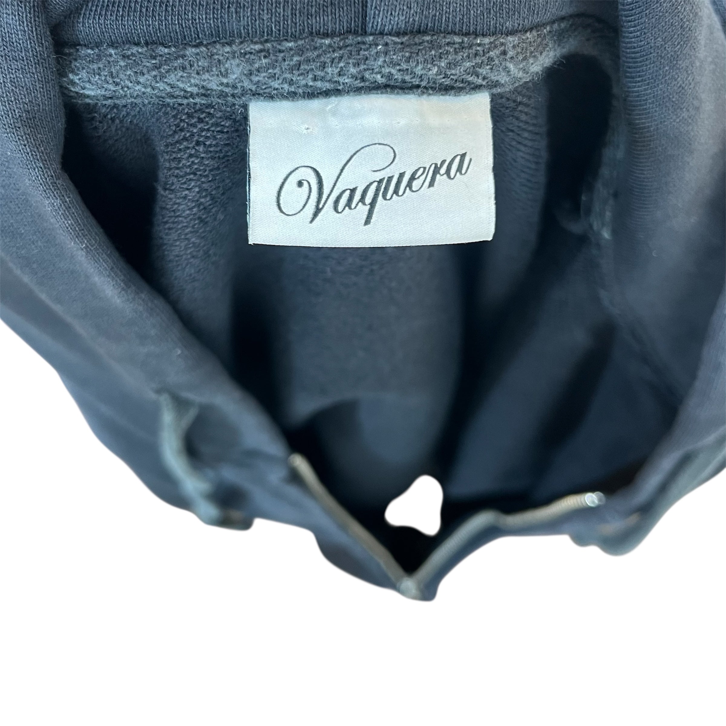 Vaquera/Zip Up Hoodie/XL/Cotton/BLK/twisted zipper view 3