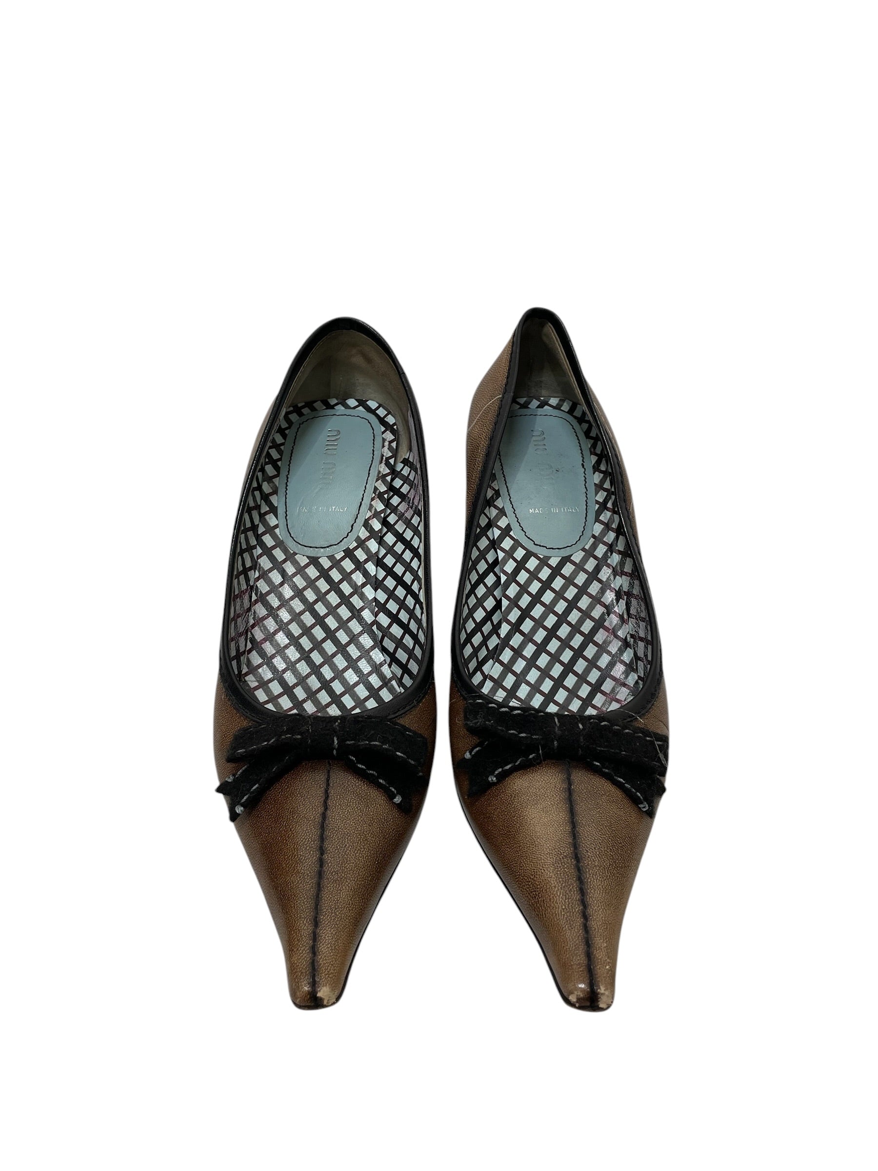 MIU MIU/Heels/EU 39.5/Leather/BRW/V-Tip/ view 1
