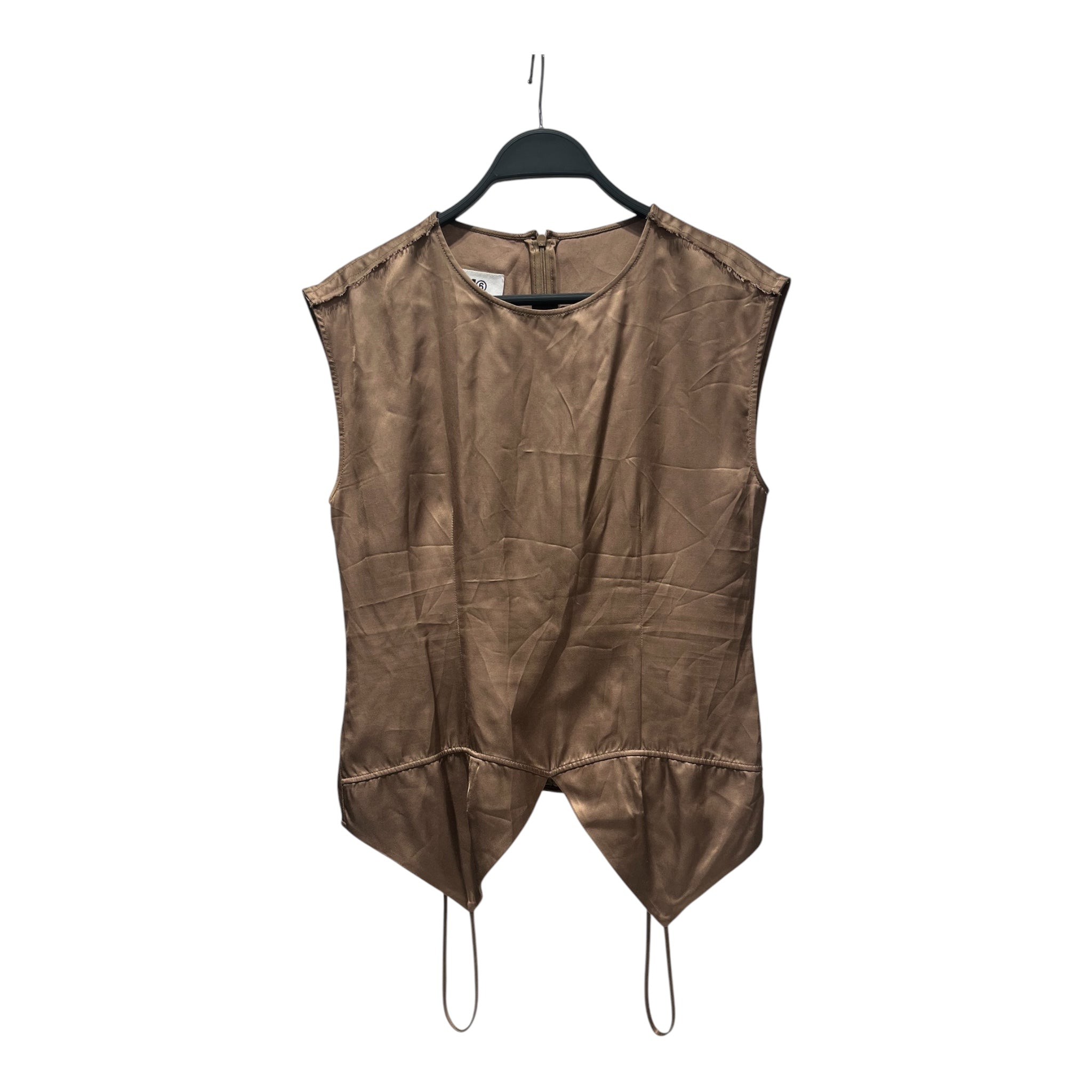 MM6/Cut & Sew/M/CML/taupe double tank view 1