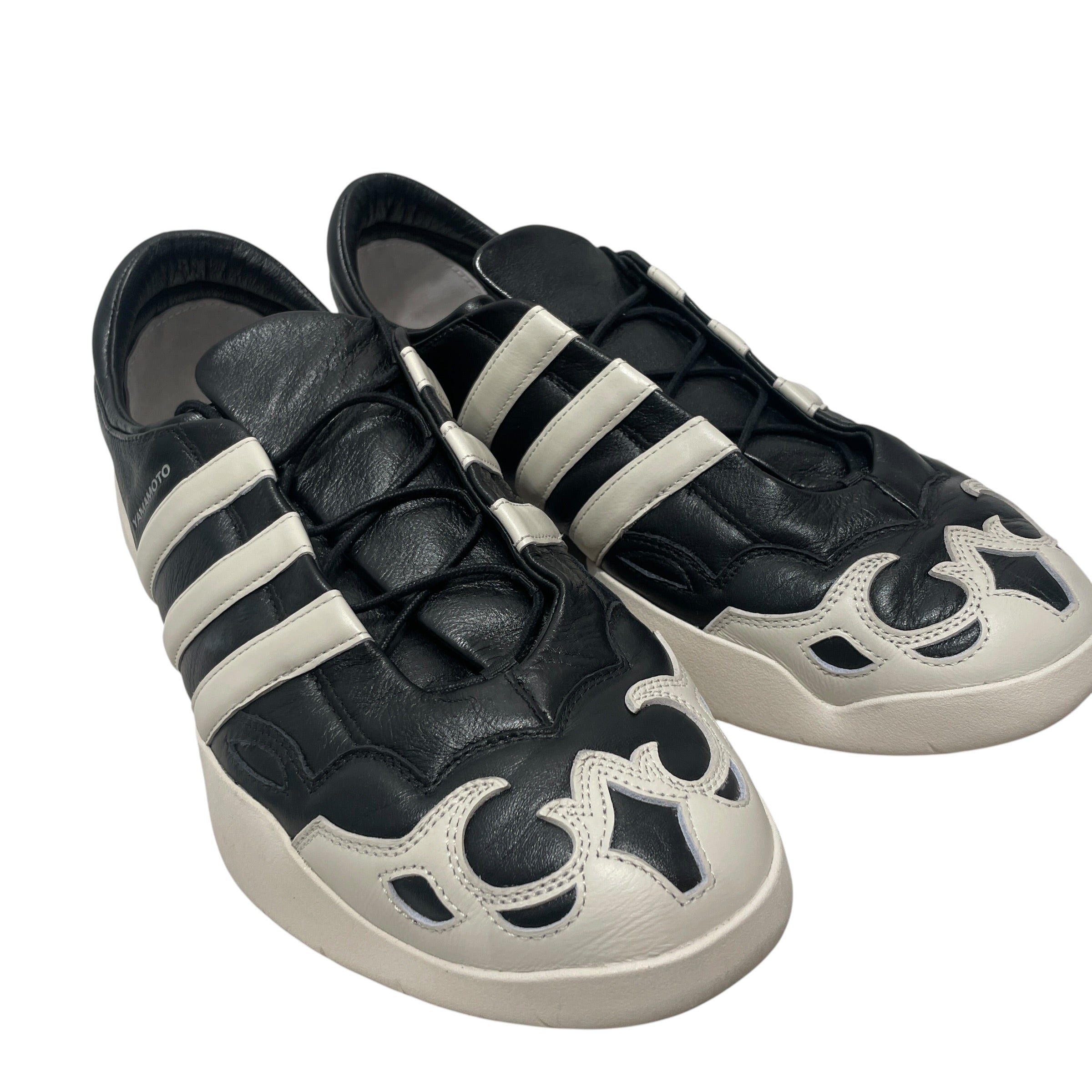 adidas/YOHJI YAMAMOTO/Low-Sneakers/US 12.5/Leather/BLK/Y3 Regu view 1