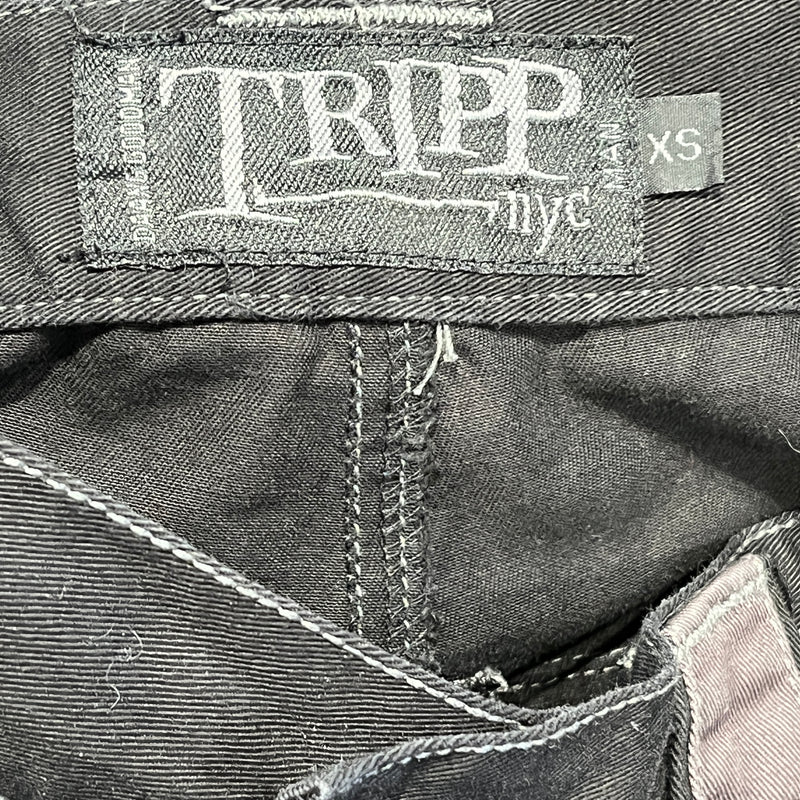 TRIPP NYC/Cargo Pants/XS/Cotton/BLK/pierced cargo