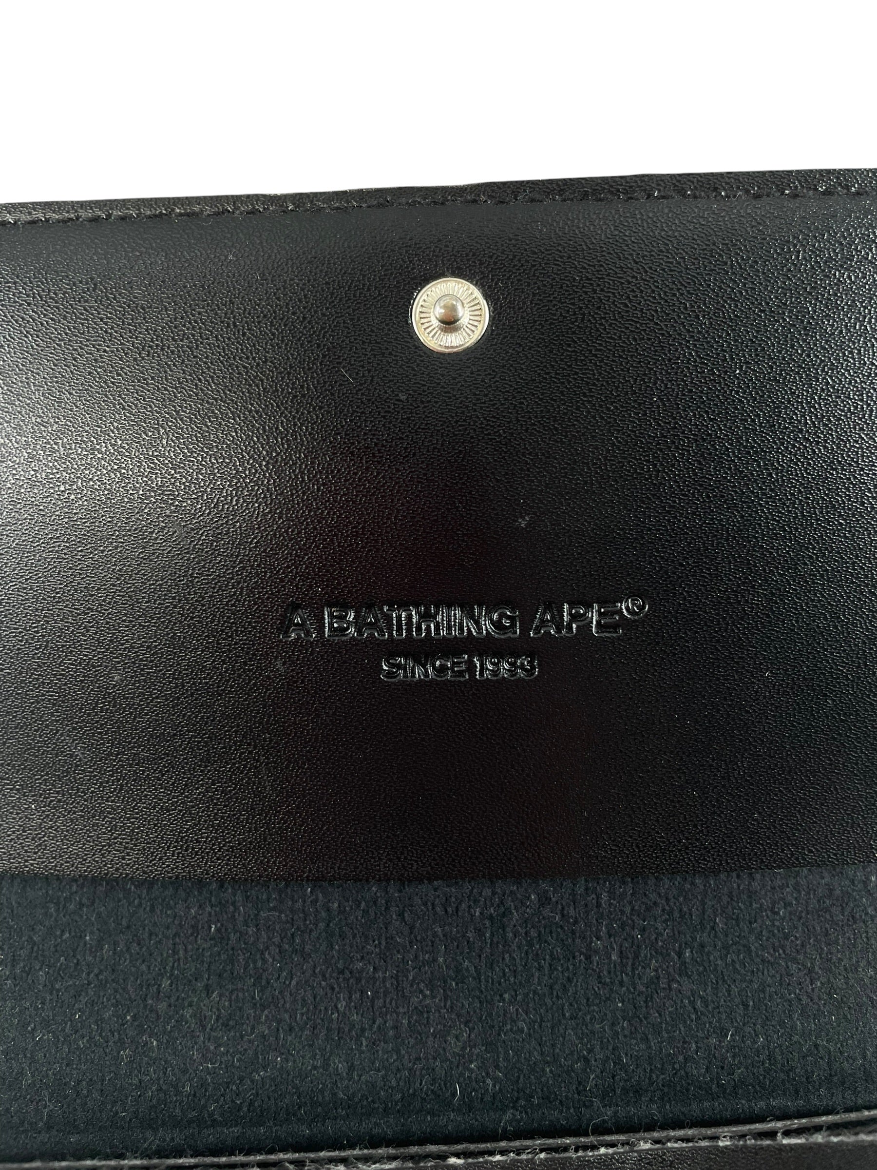 A BATHING APE/Long Wallet/Graphic/Leather/BLK/APE HEAD LONG WALLET view 6