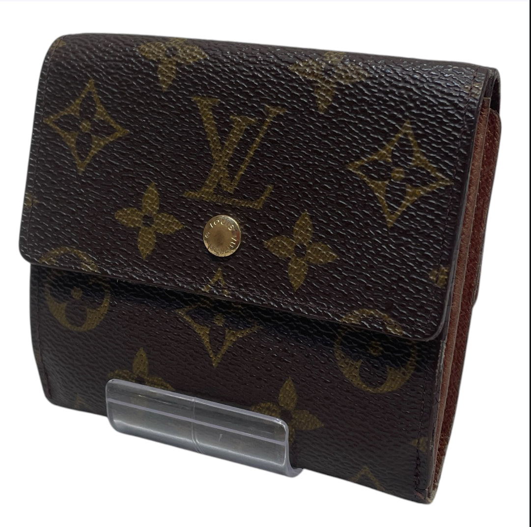 LOUIS VUITTON/Trifold Wallet/Monogram/Leather/BRW/L's/Elise trifold view 1