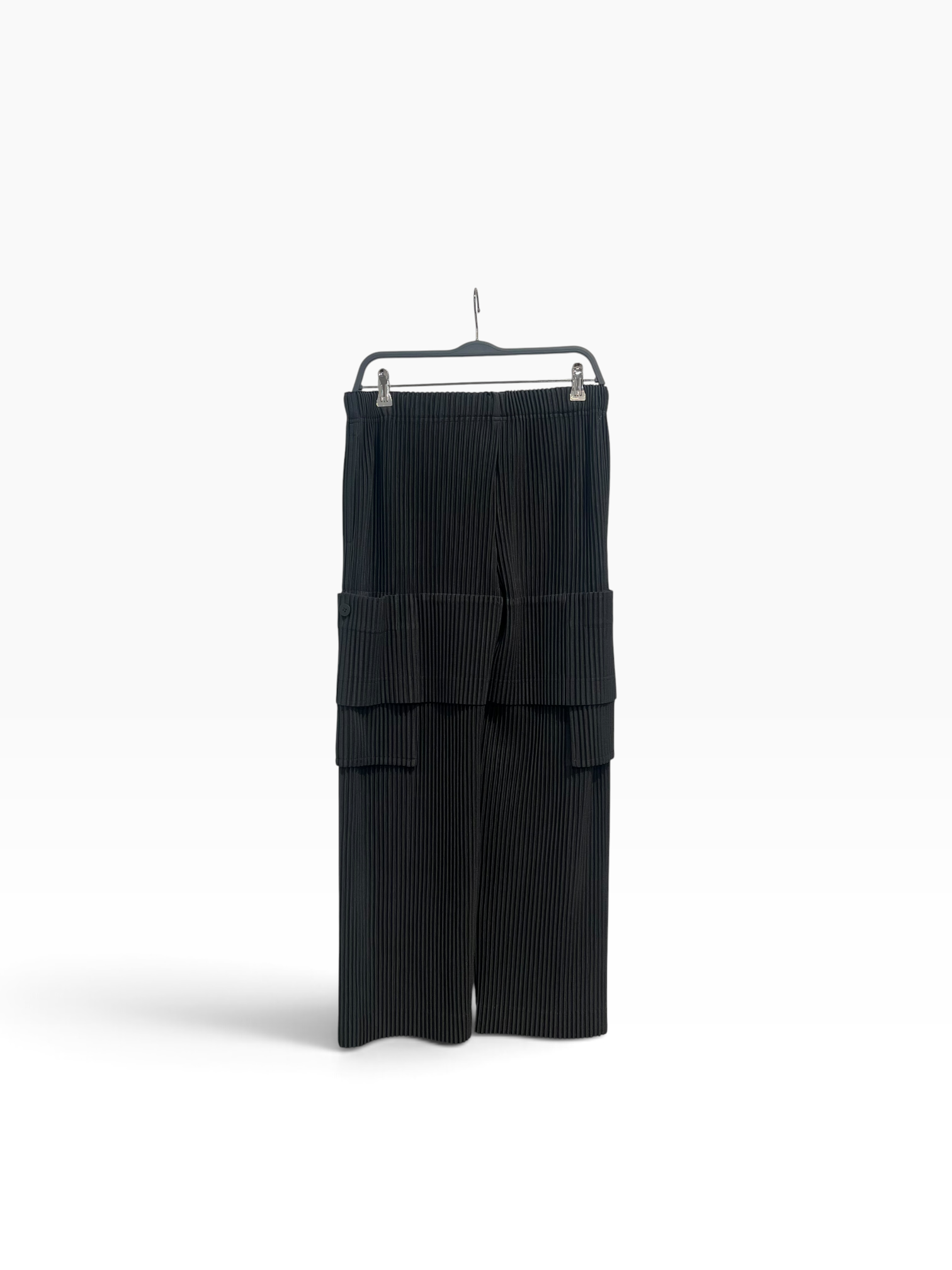 ISSEY MIYAKE/Pants/1/Polyester/BLK/PLEATED CARGO view 2