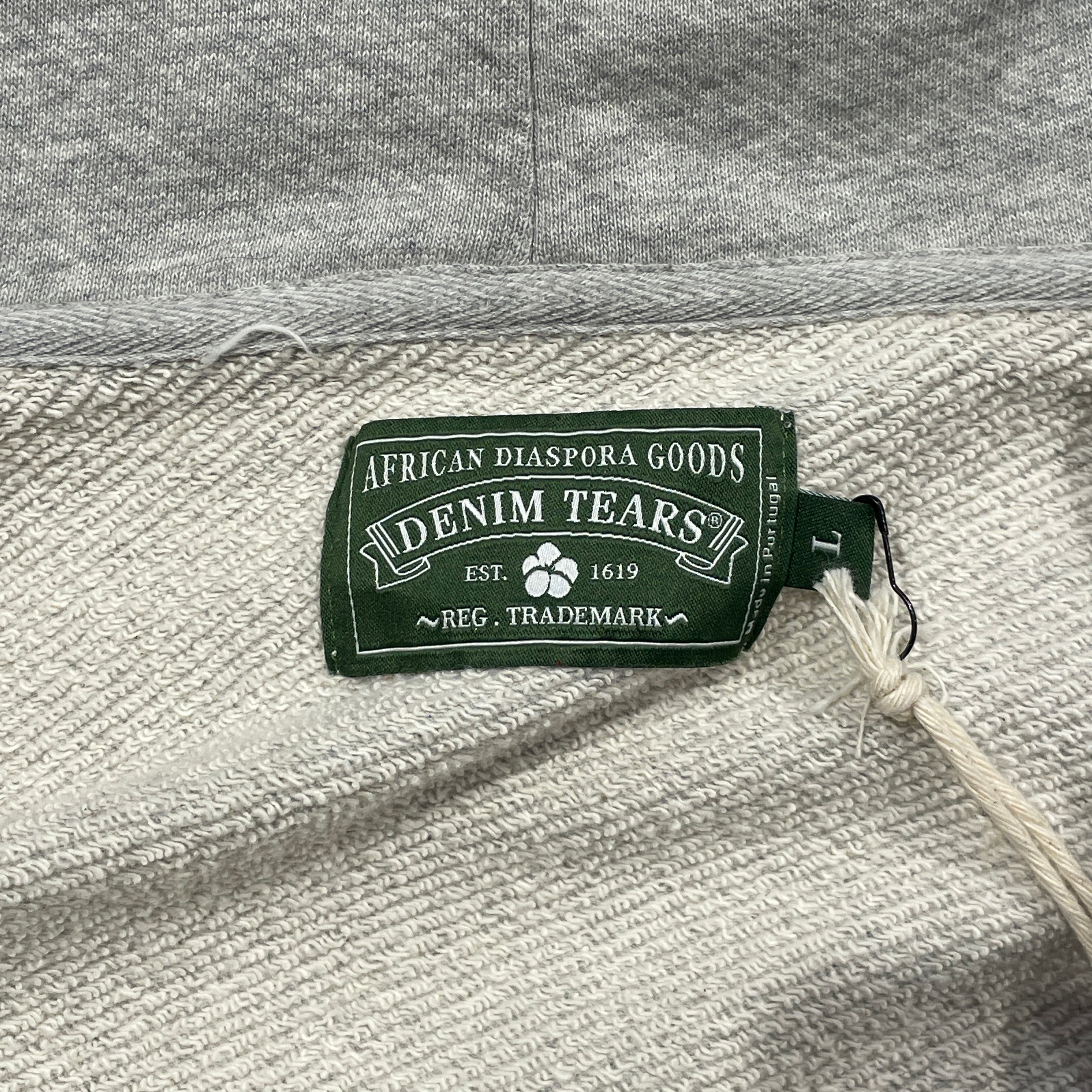 DENIM TEARS/Zip Up Hoodie/M/Graphic/Cotton/GRY/Panther Crest Zip Up Hoodie view 3