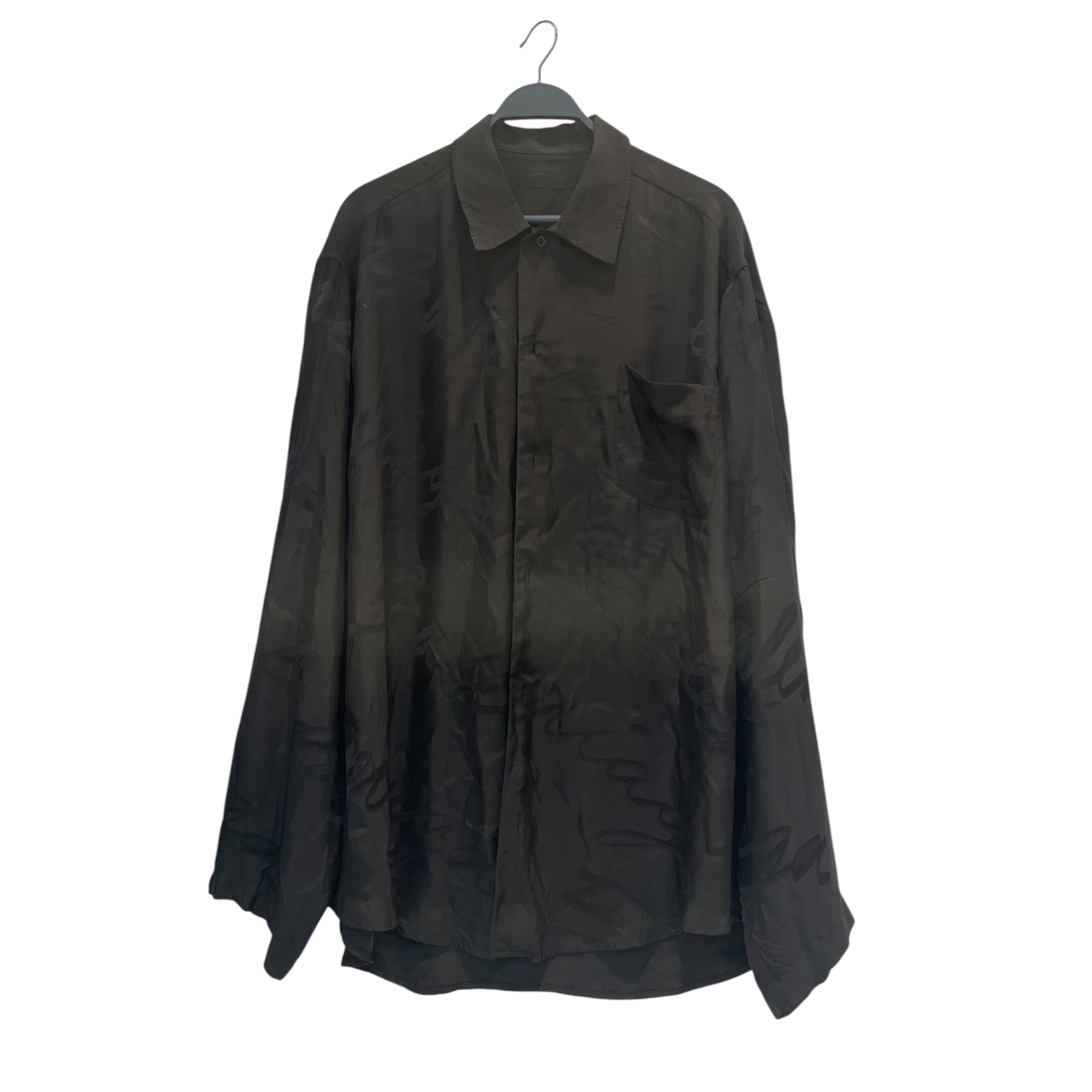 BALENCIAGA/SS Shirt/38/Cotton/BLK/Monogram/blk buttons/balenciaga pattern view 1