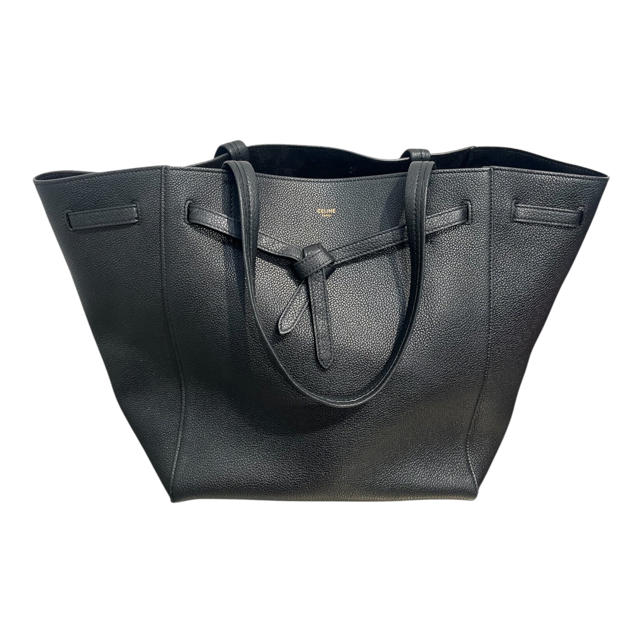 CELINE/Hand Bag/Leather/BLK/GOLD CELINE LOGO SMALL FRONT view 1