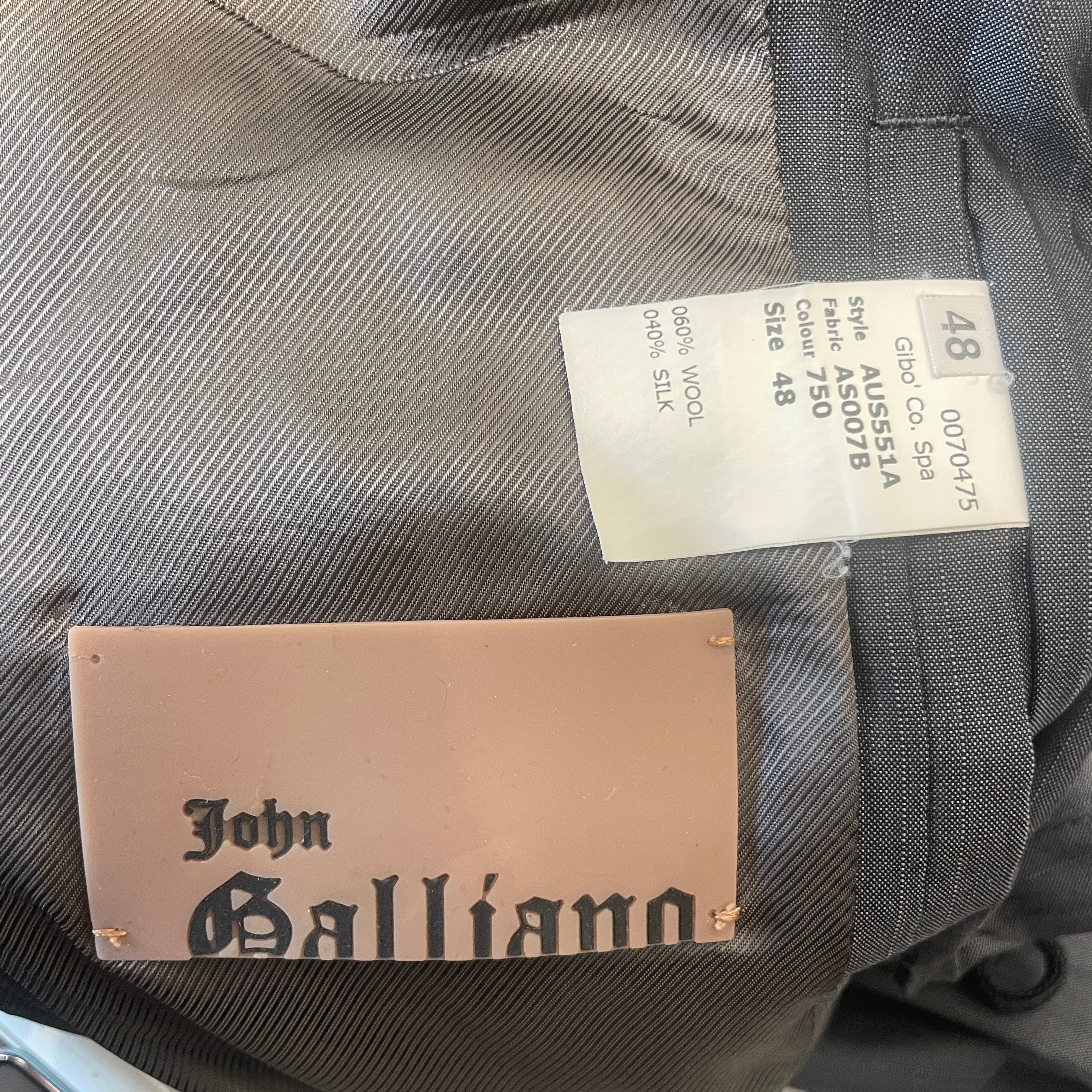 John Galliano/Tailored Jkt/48/Wool/GRY/Stripe/ view 3