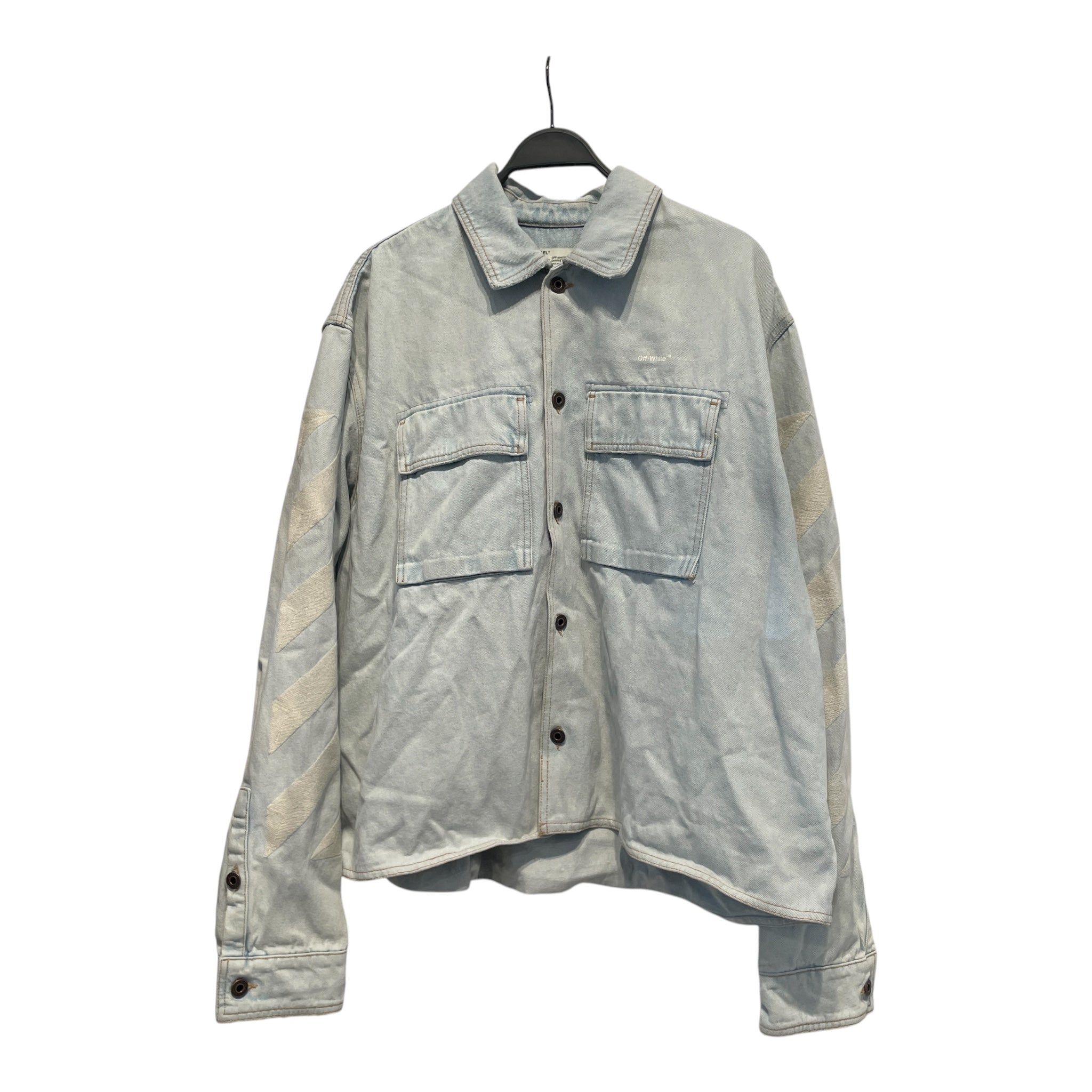 OFF-WHITE/Denim Jkt/XL/Denim/BLU/whiteembroideronsleeves view 1