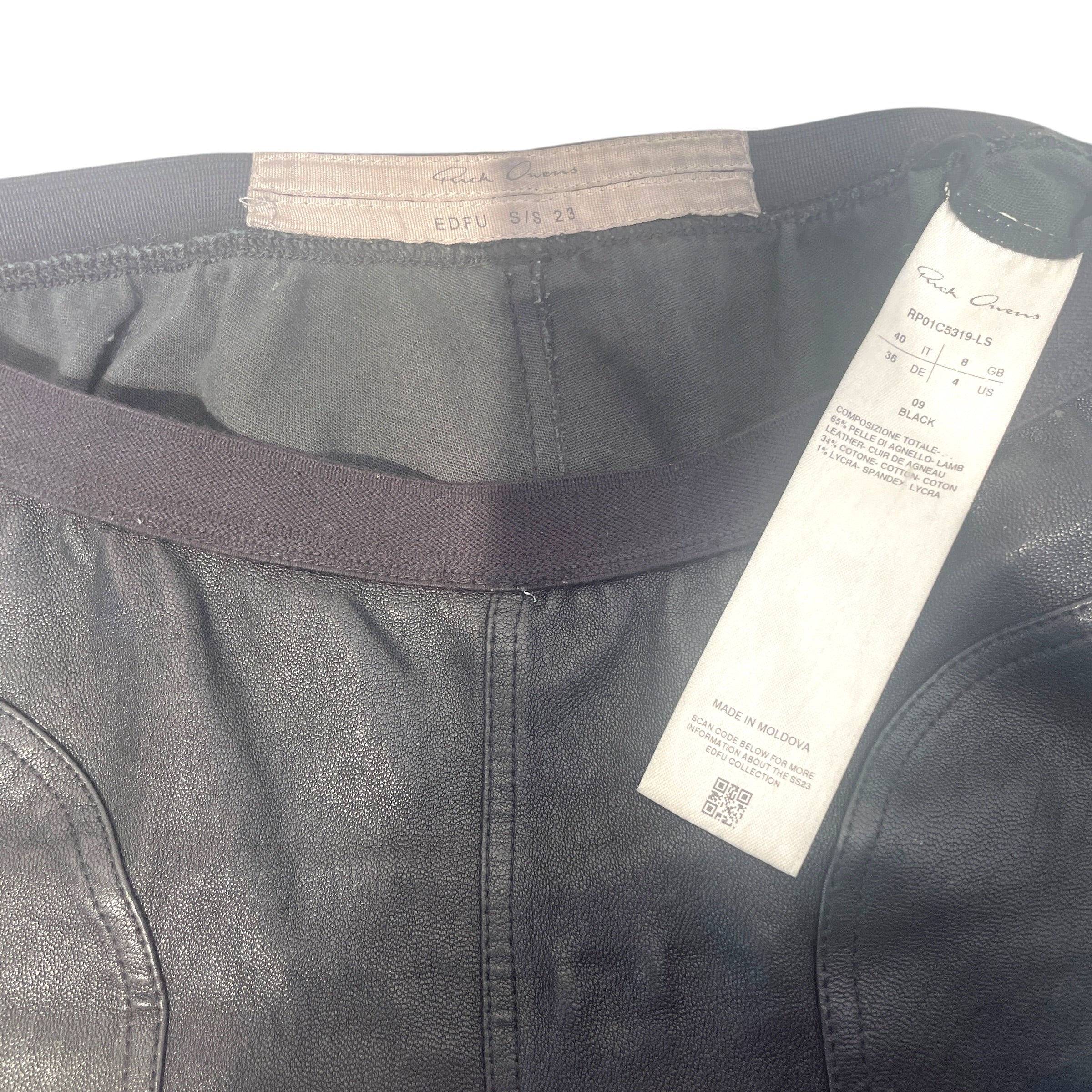 Rick Owens/Skinny Pants/4/Lambskin/BLK/S/S 23 Biker Leggings view 5
