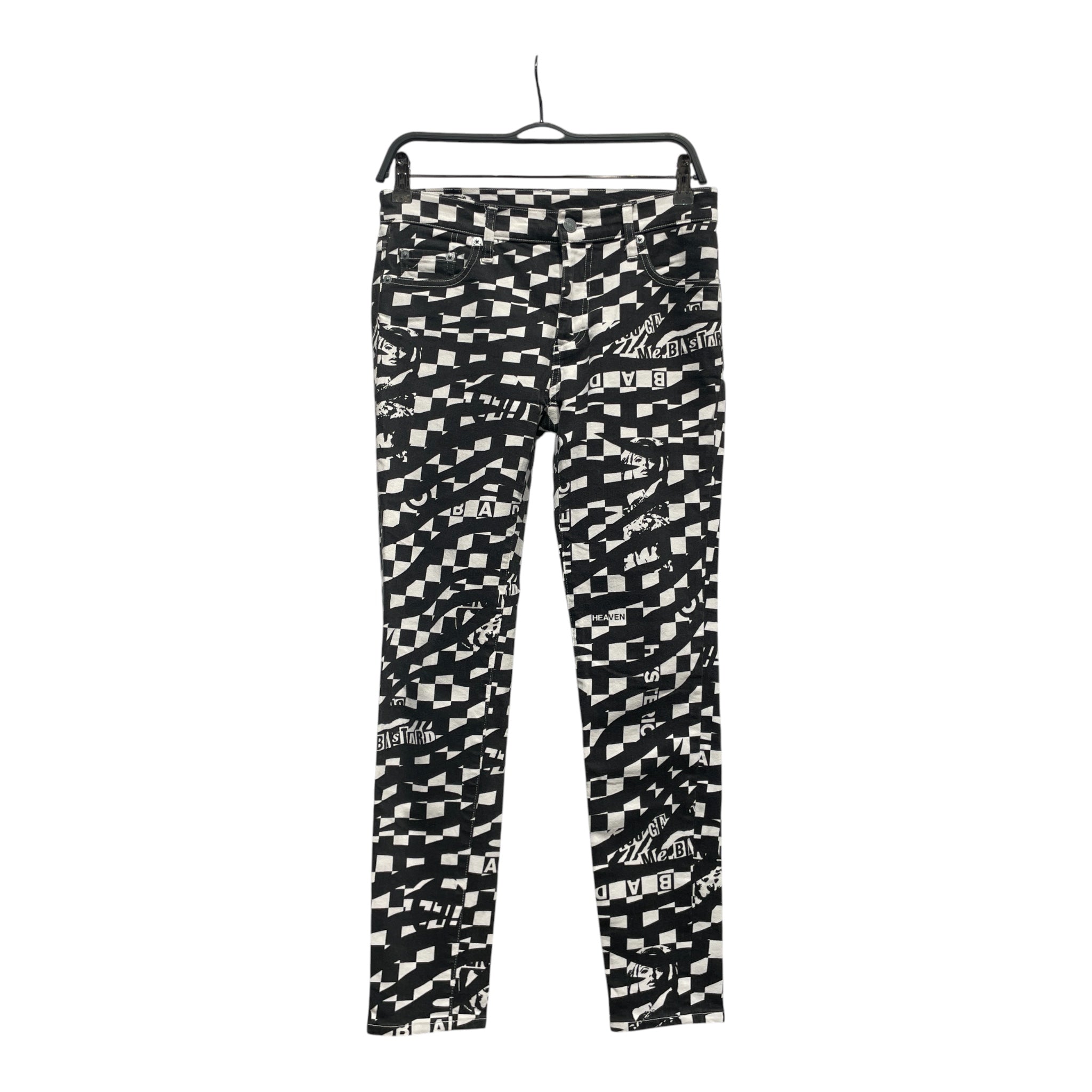 HYSTERIC GLAMOUR/Skinny Pants/2/All Over Print/Cotton/BLK/checkered board view 1