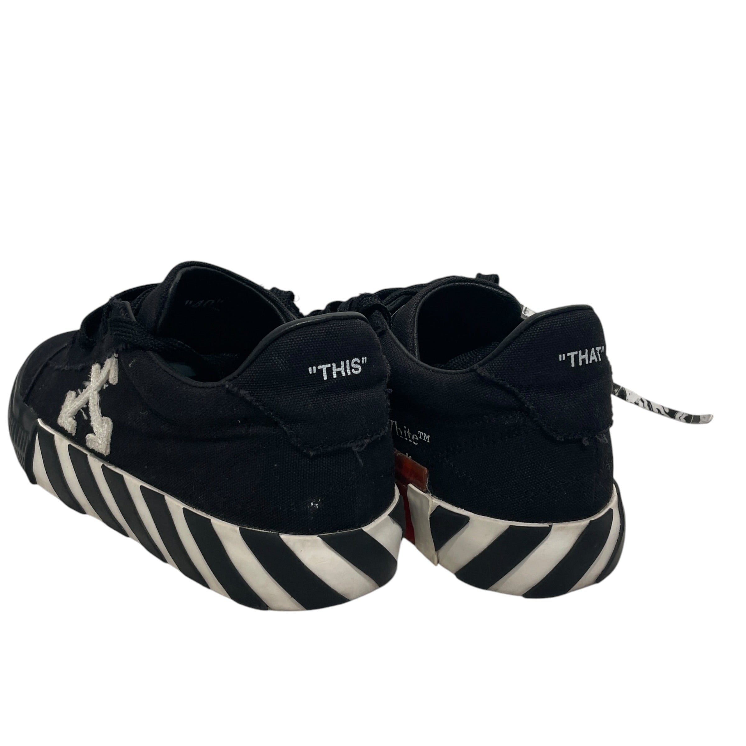 OFF-WHITE/Low-Sneakers/EU 40/Cotton/BLK/vulc low ( black white arrow) view 2