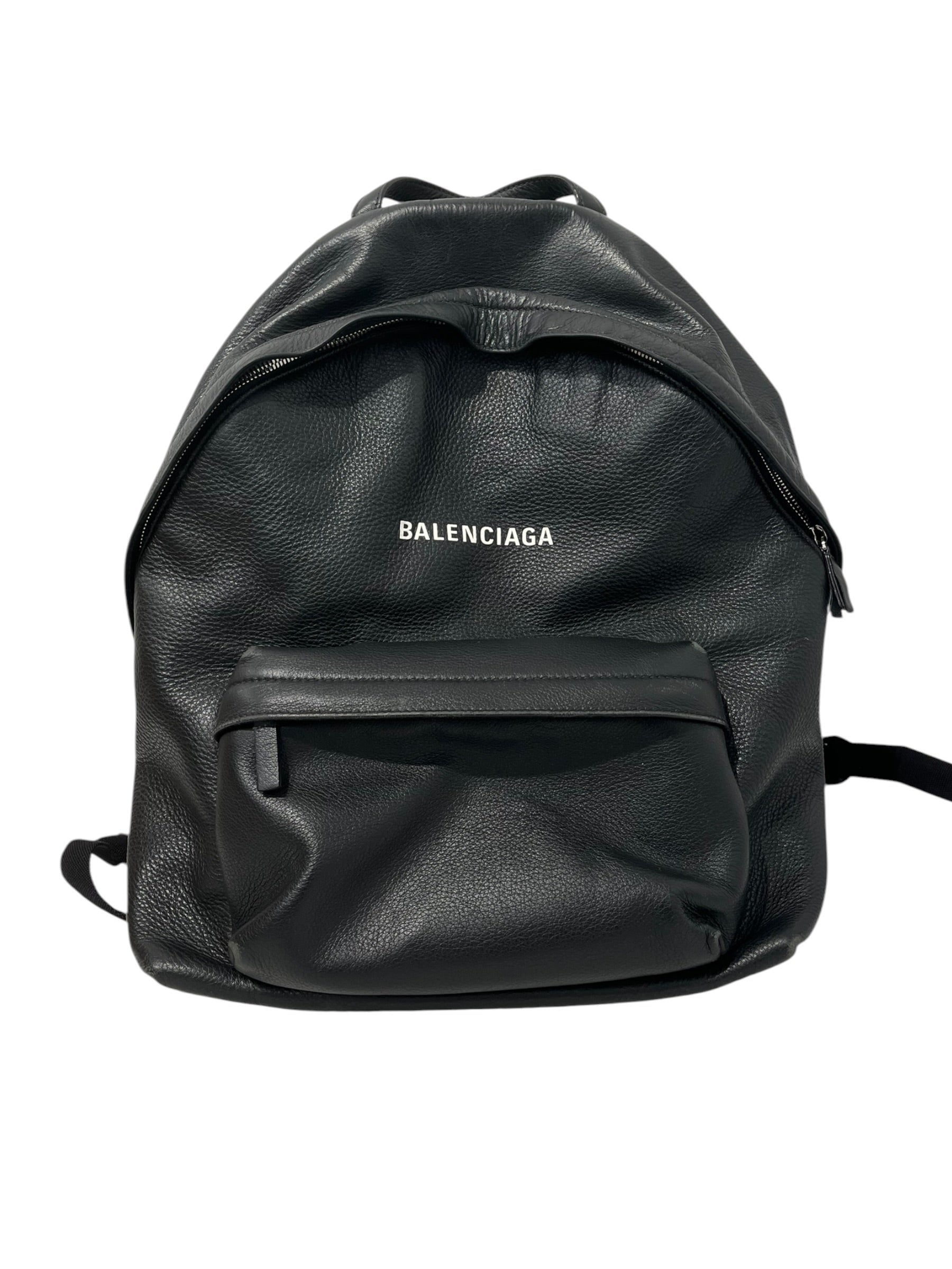 BALENCIAGA/Backpack/Leather/BLK/WHT LOGO view 1