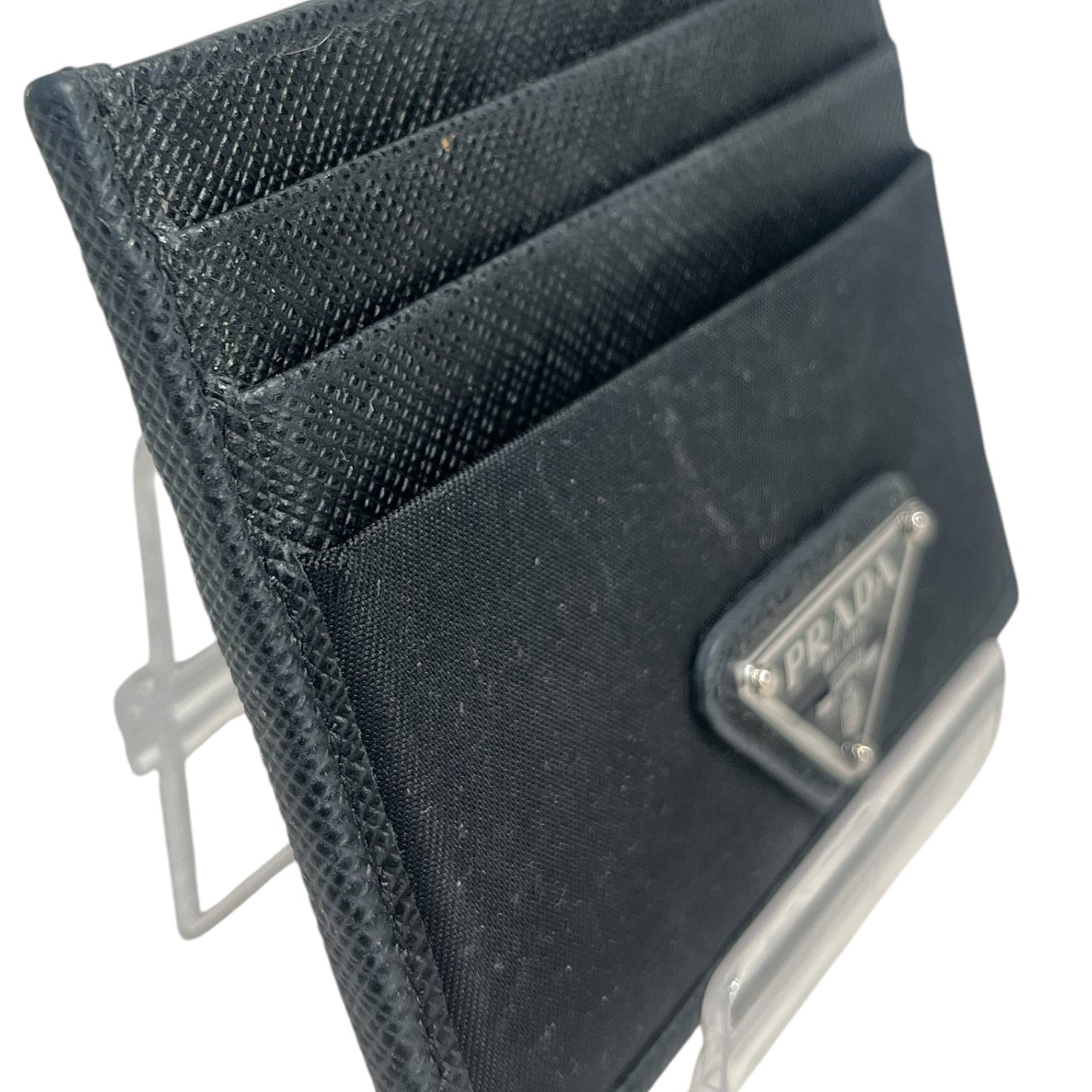 PRADA/Wallet/Leather/BLK/L's/RE-NYLON & SAFFIANO CARDHOLDER view 6