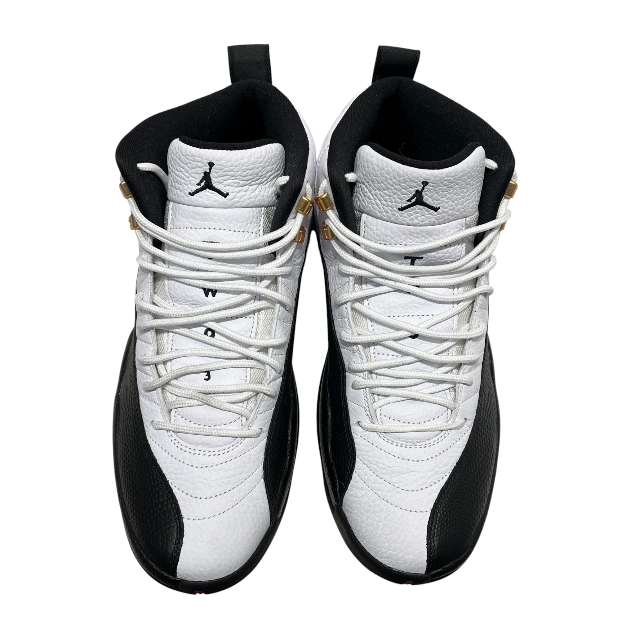 NIKE/Hi-Sneakers/US 10.5/Border/Leather/WHT/Air Jordan 12 Retro Taxi B/W view 5