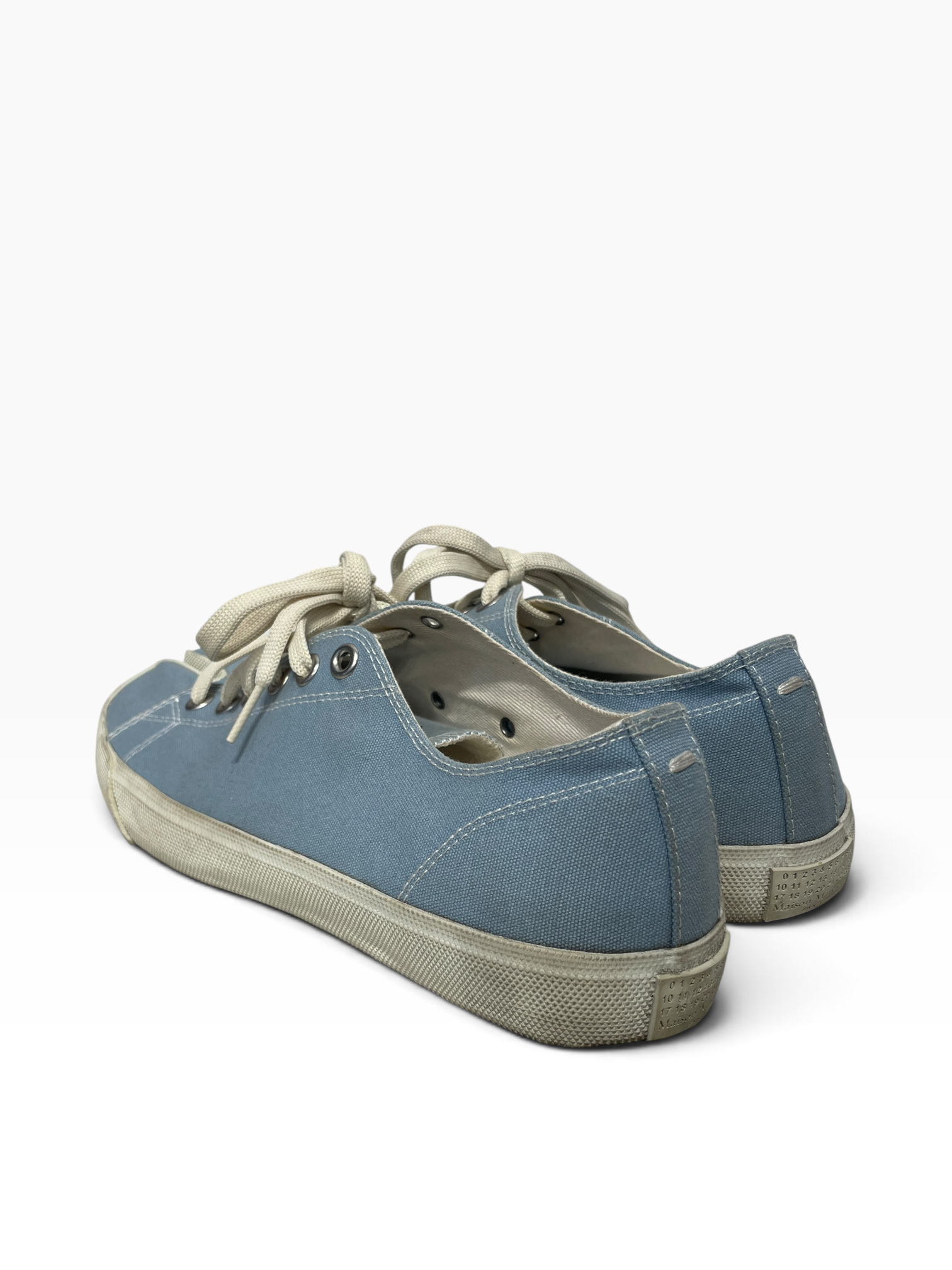 Maison Margiela/Low-Sneakers/EU 39/Cotton/BLU/tabi canvas low view 2