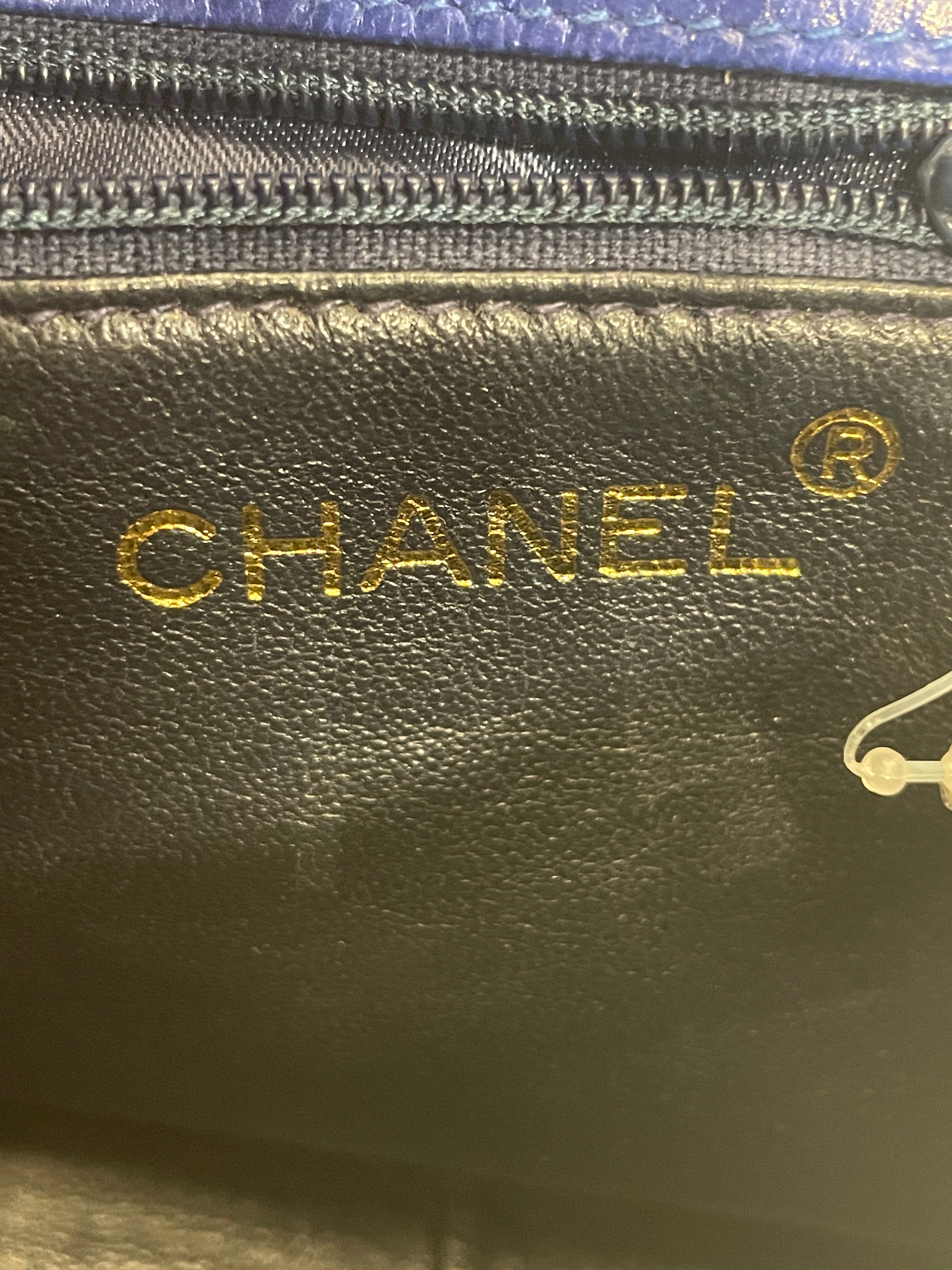 CHANEL/Cross Body Bag/Acrylic/BLU/lizard flap bag view 6