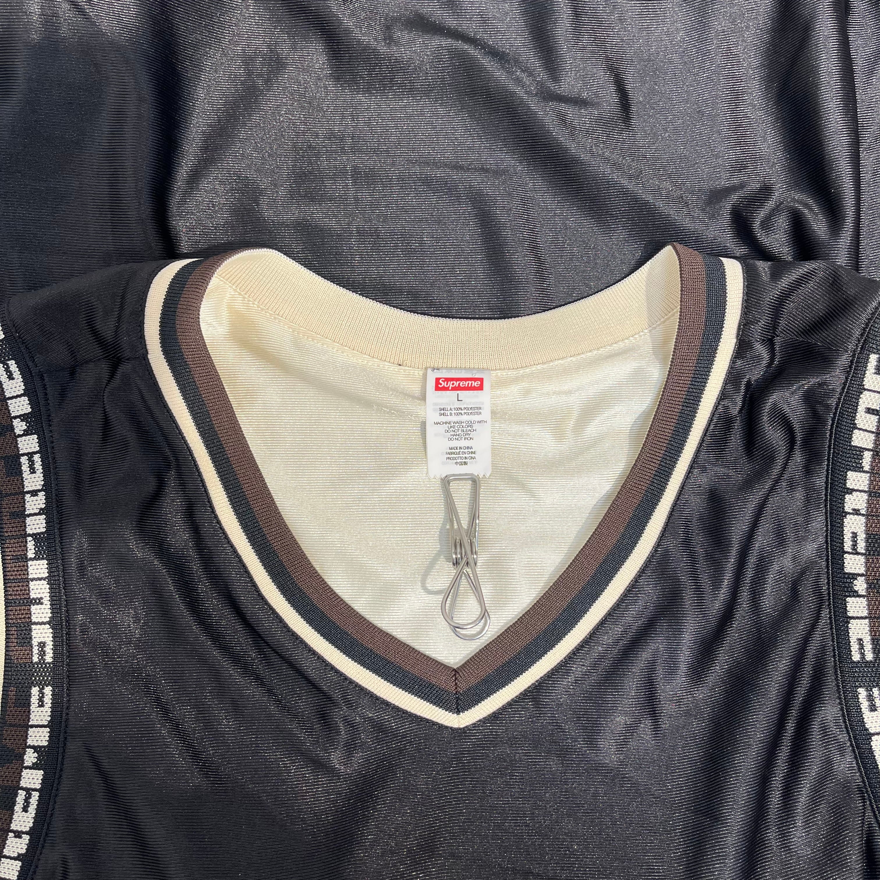 Supreme/Tank Top/L/Cotton/BLK/CHEST AND TRIM HITS BROWN view 3