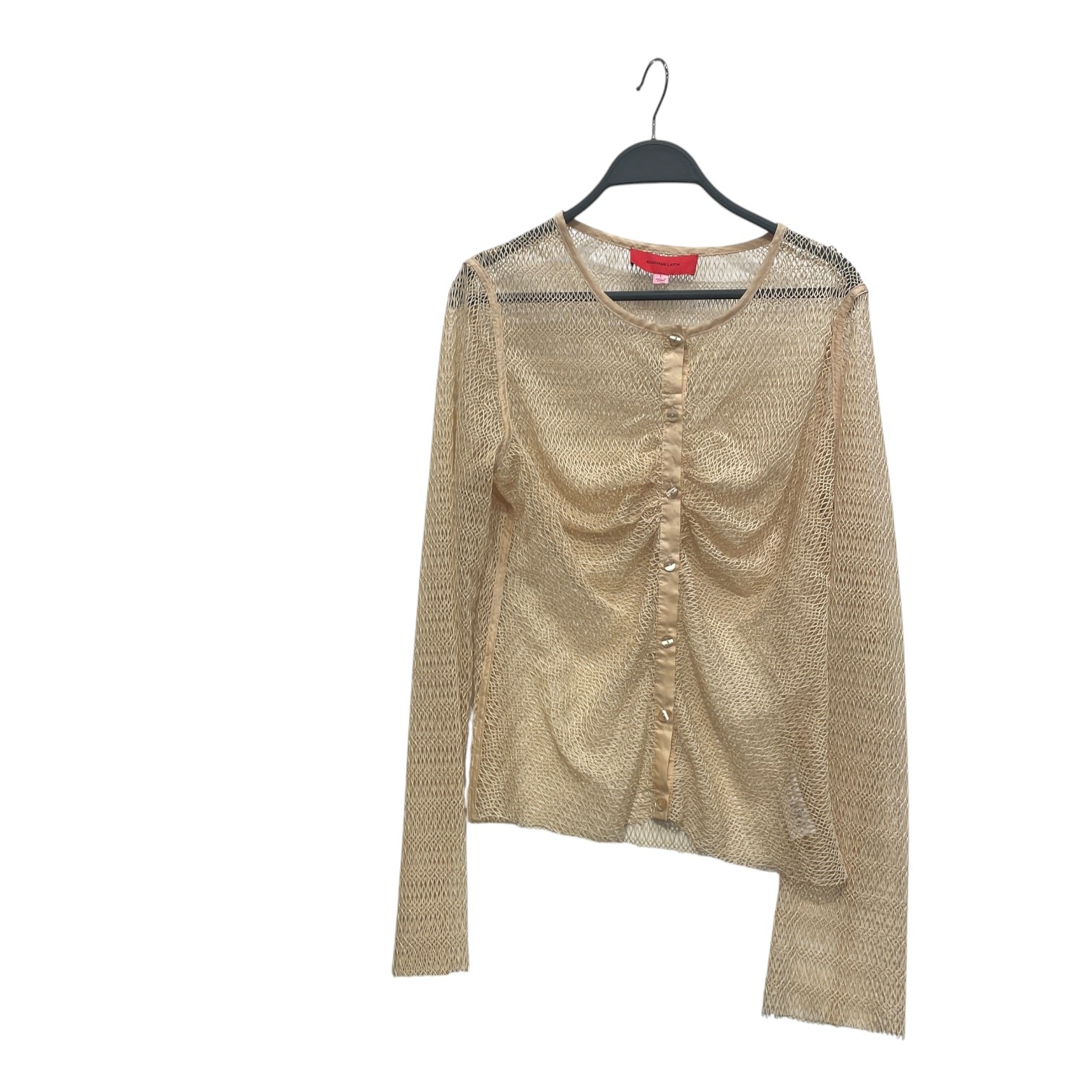 ECKHAUS LATTA/Blouse/L/Polyester/BEG/NET TOP BUTTON DOWN view 1