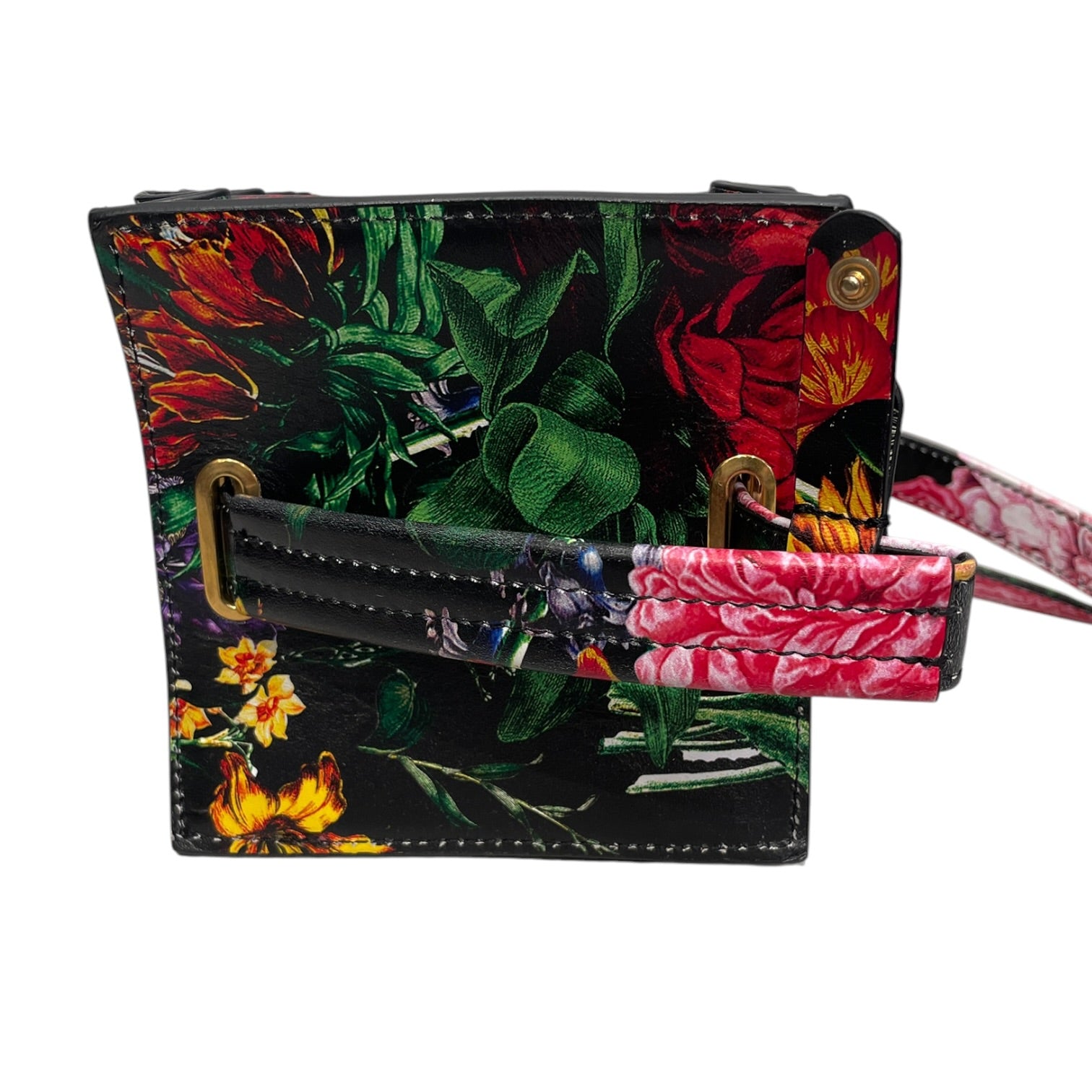 Y/PROJECT/Cross Body Bag/Floral Pattern/Leather/BLK/ACCORDIAN BAG view 3