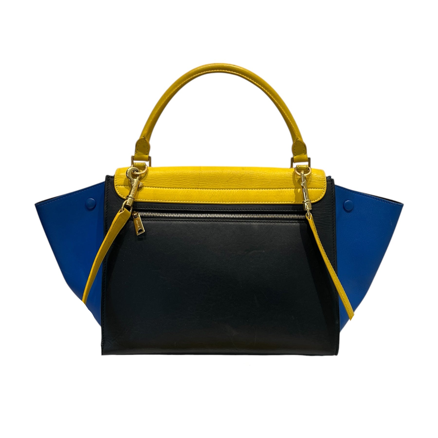 CELINE/Bag/Leather/BLU/TRAPEZE YELLOW BLACK view 2
