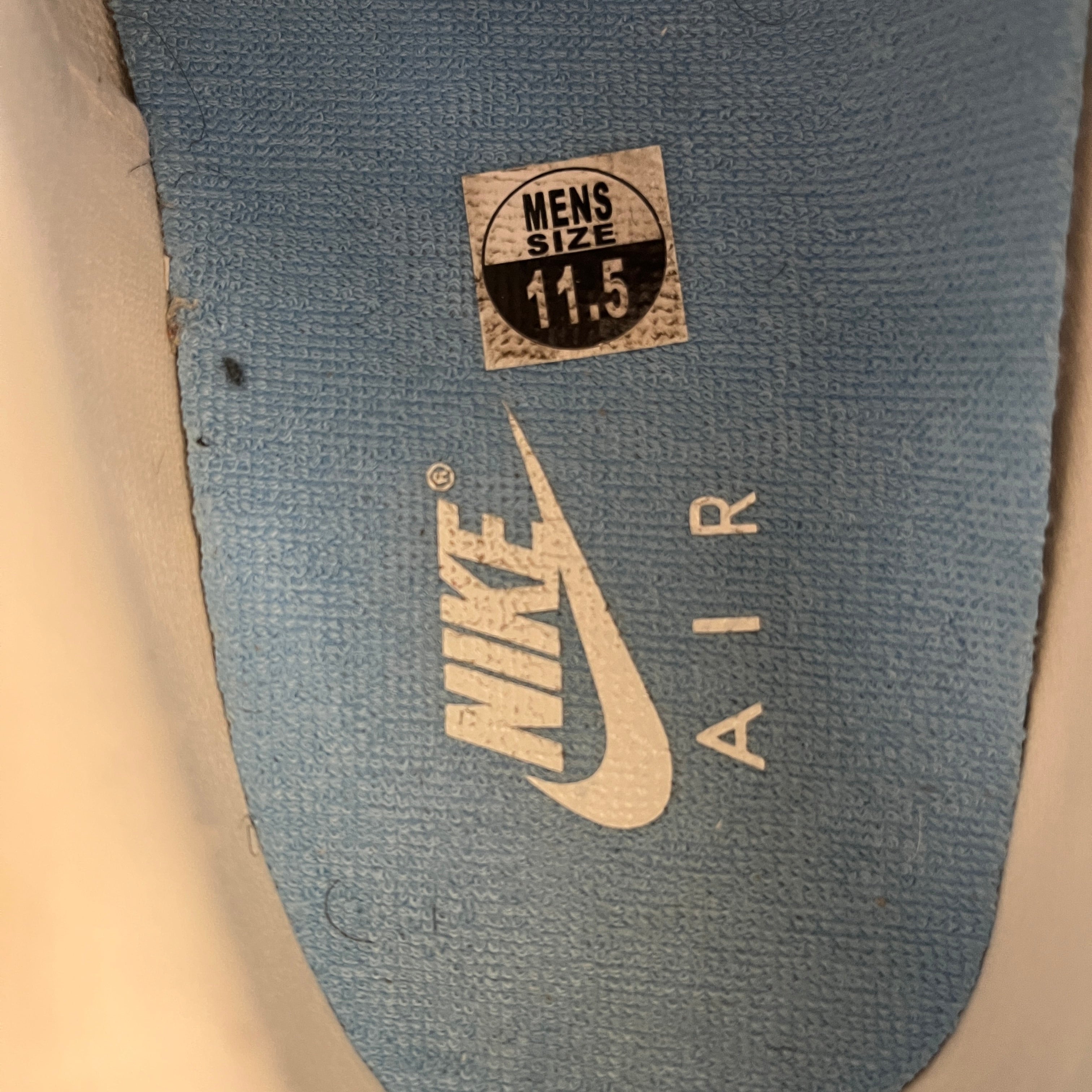 NIKE/Low-Sneakers/US 11.5/Border/Leather/WHT/University Blue 11 Low view 3