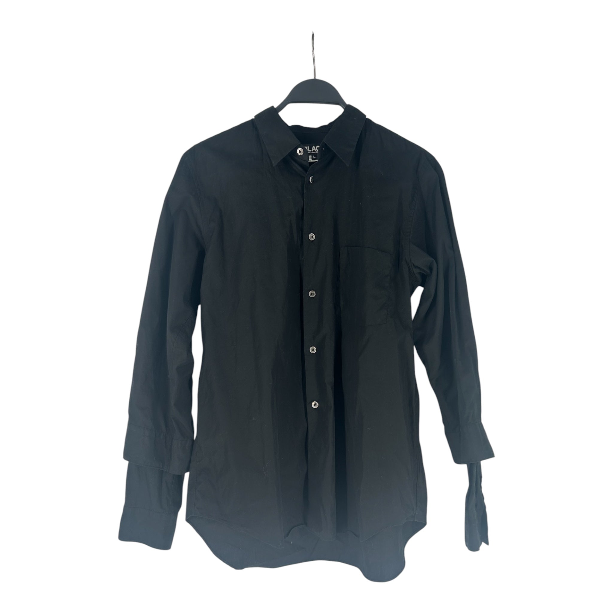 BLACK COMME des GARCONS/LS Shirt/L/Cotton/BLK/BUTTON UP view 1