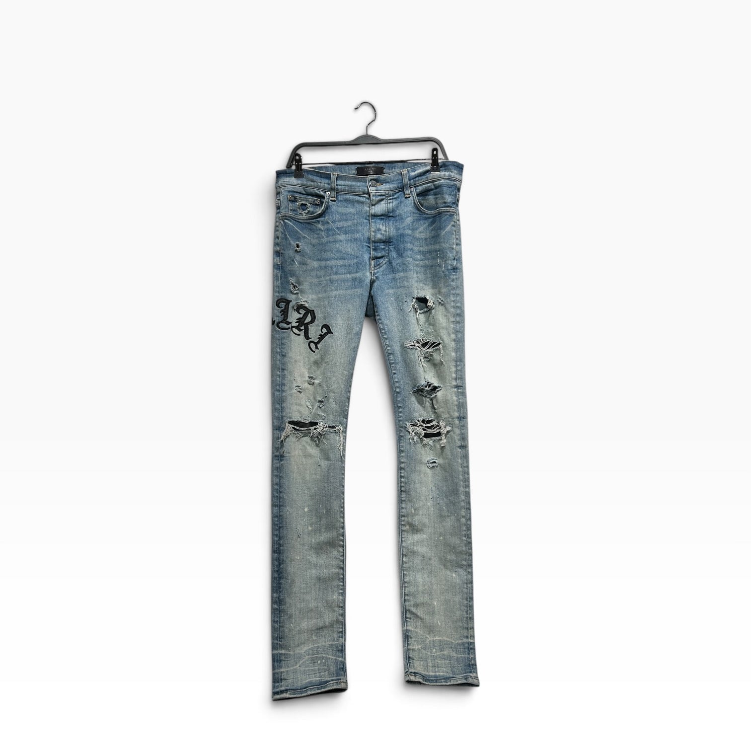 AMIRI/Straight Pants/34/Denim/BLU/amiri embroidered logo