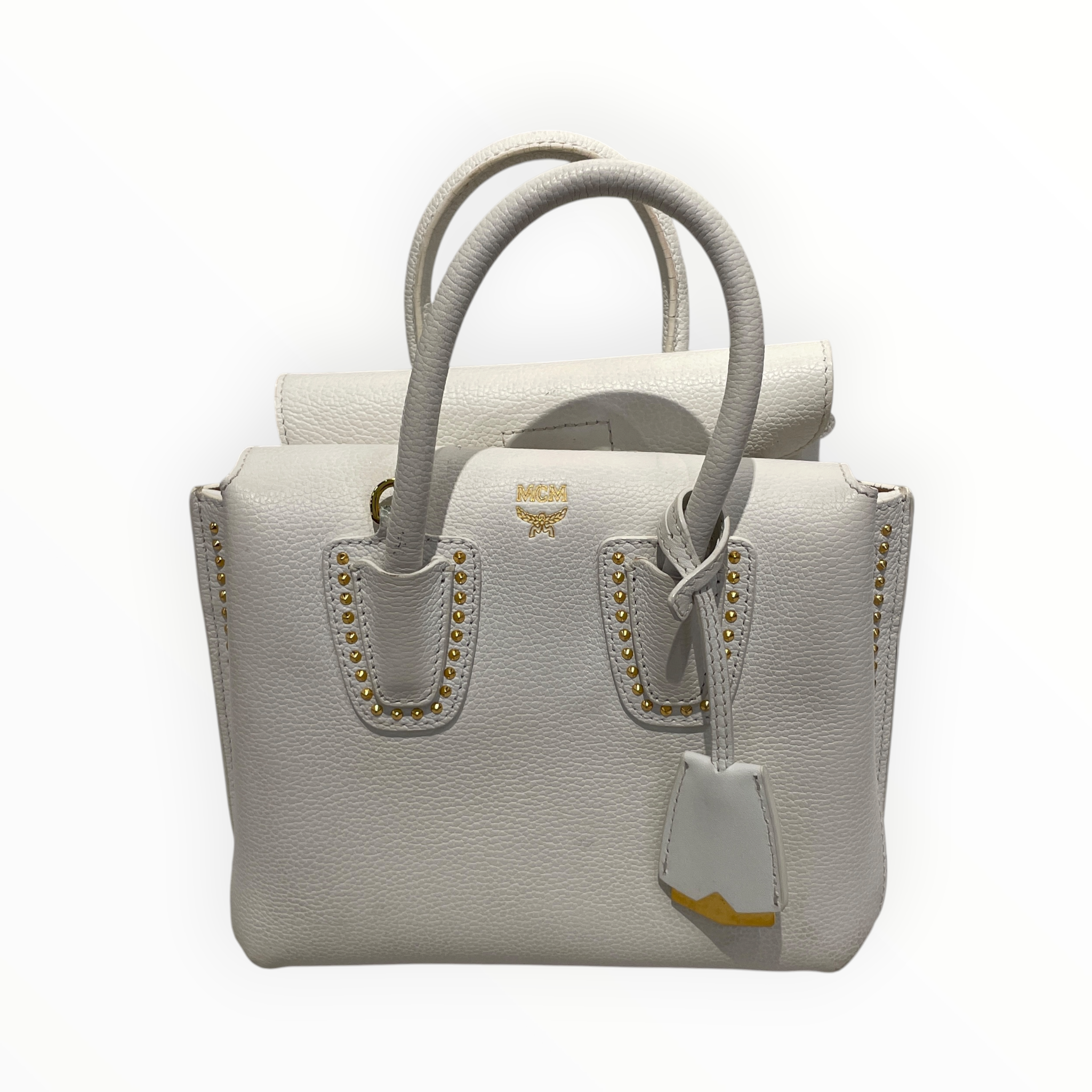 MCM/Hand Bag/Leather/WHT/MLLA MINI TOTE view 1