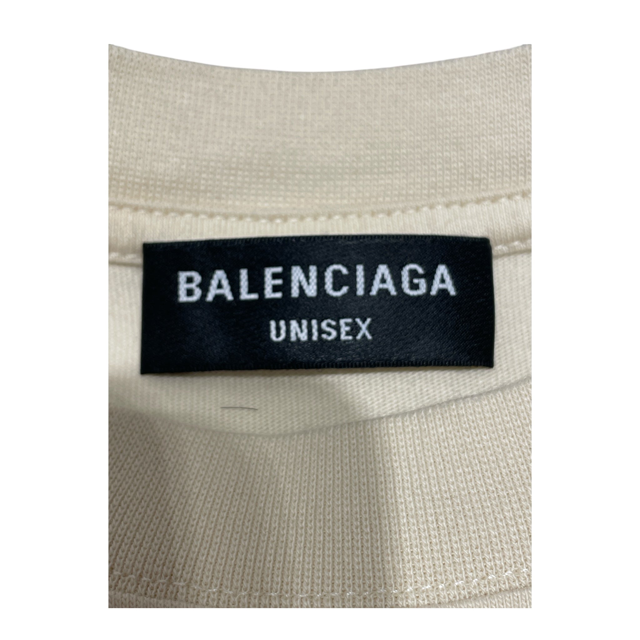 BALENCIAGA/T-Shirt/XS/Cotton/CRM/BALENCIAGA/LOGO cotton T-shirt view 3