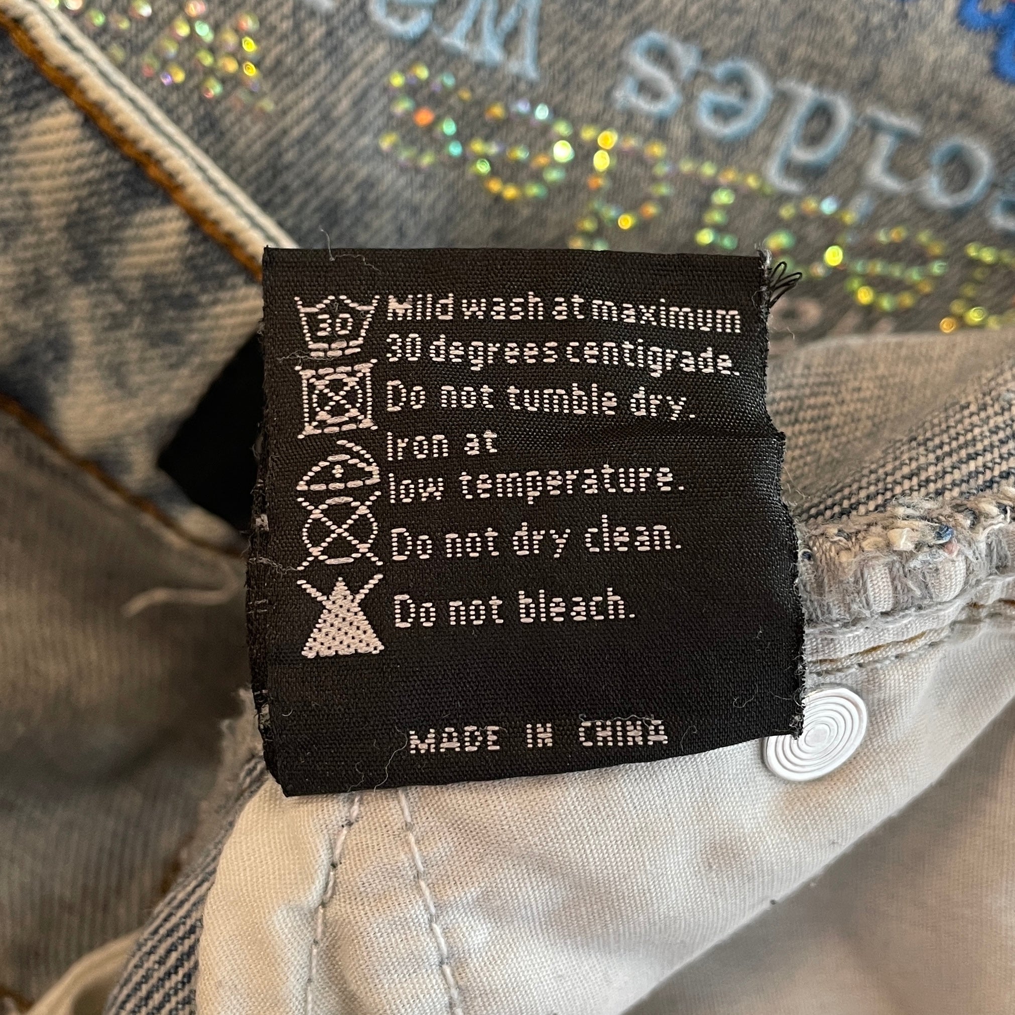 WHO DECIDES WAR/Pants/38/Cotton/BLU/DESTRESSED SIDES/RAINBOW/STUDS view 4