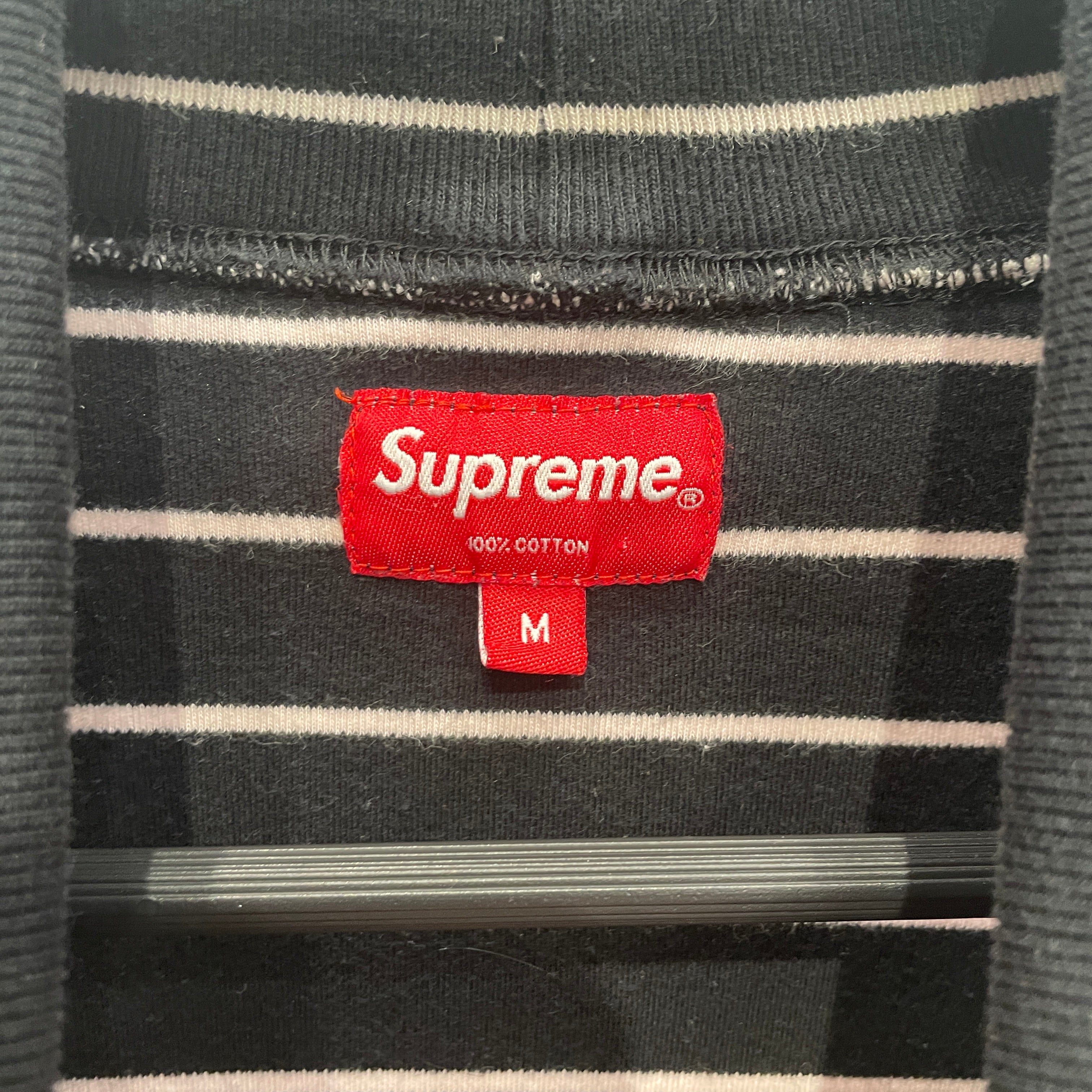 Supreme/LS T-Shirt/M/Cotton/BLK/Turtle Neck/Stripe/SUPREME TURTLE NECK STRP B&W view 3