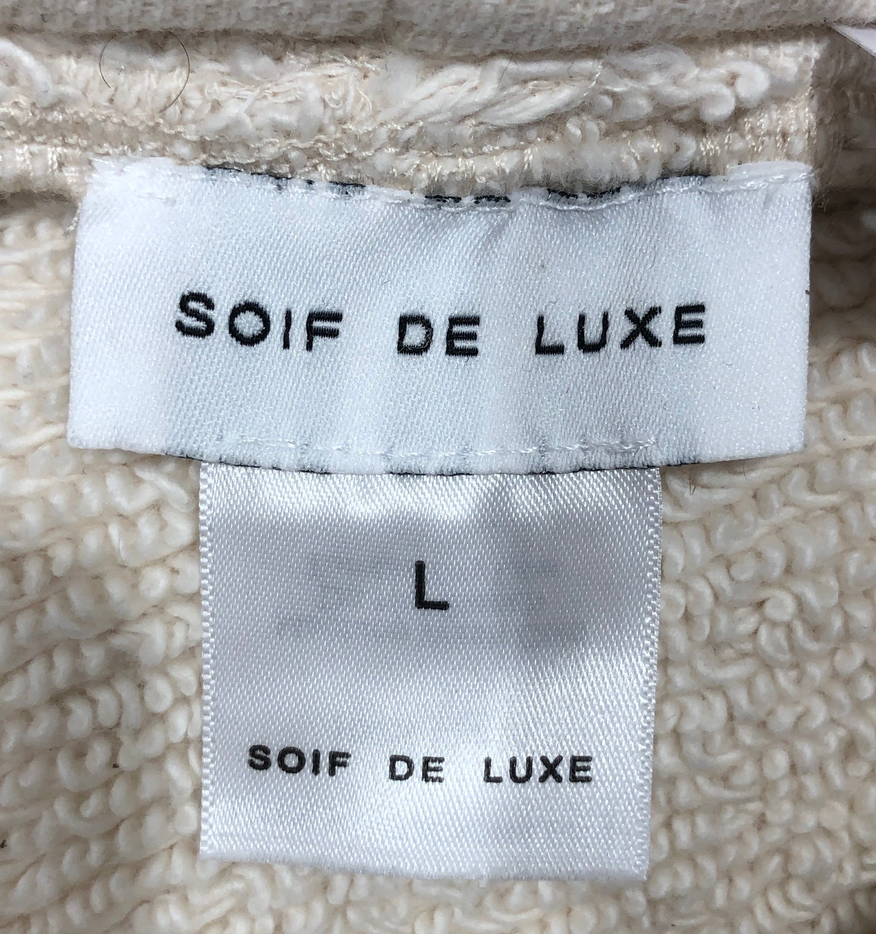 Soif De Luxe/Hoodie/L/Cotton/CRM/Oversize/Phrayed Hoodie view 3