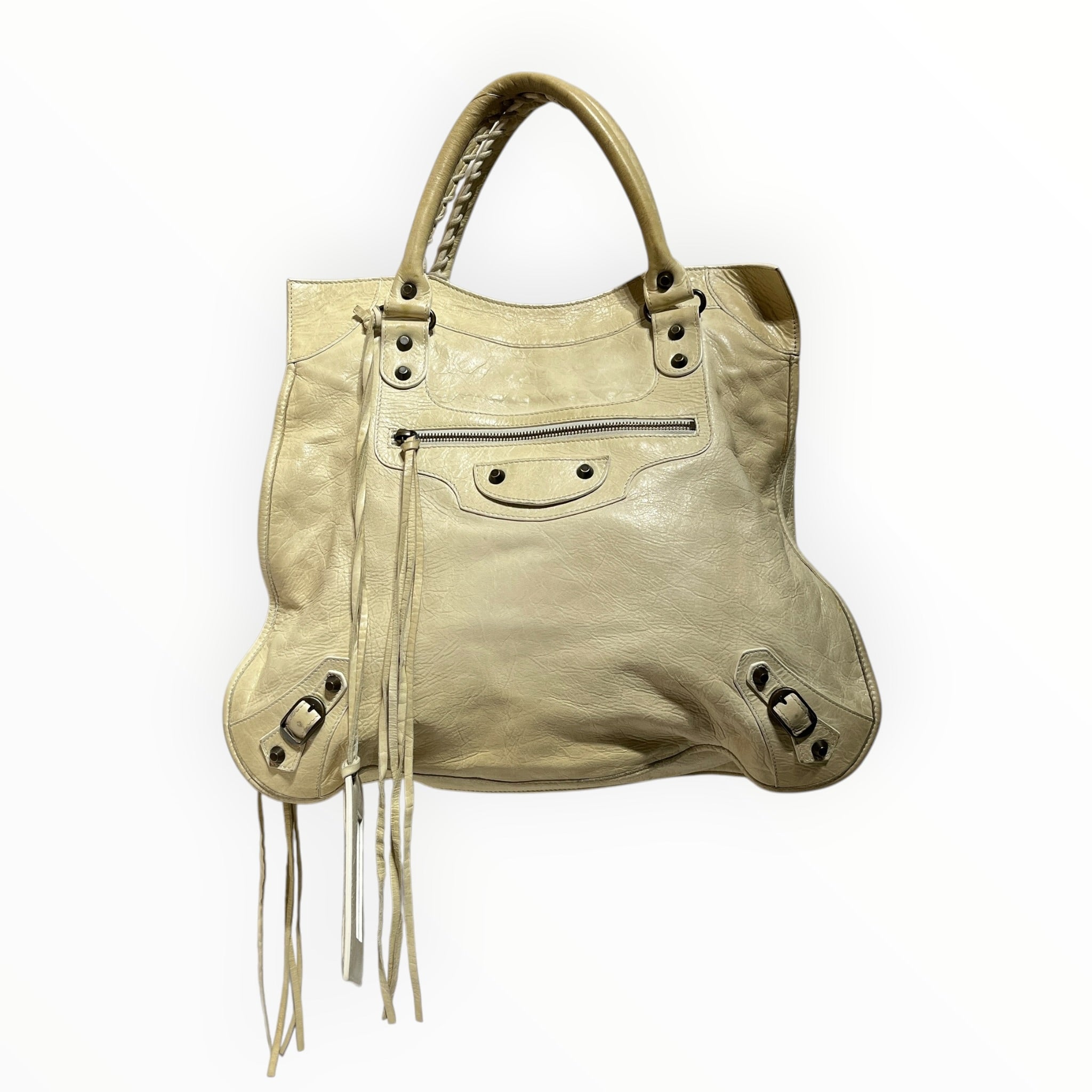 BALENCIAGA/Tote Bag/Lambskin/BEG/mid-afternoon moto view 1