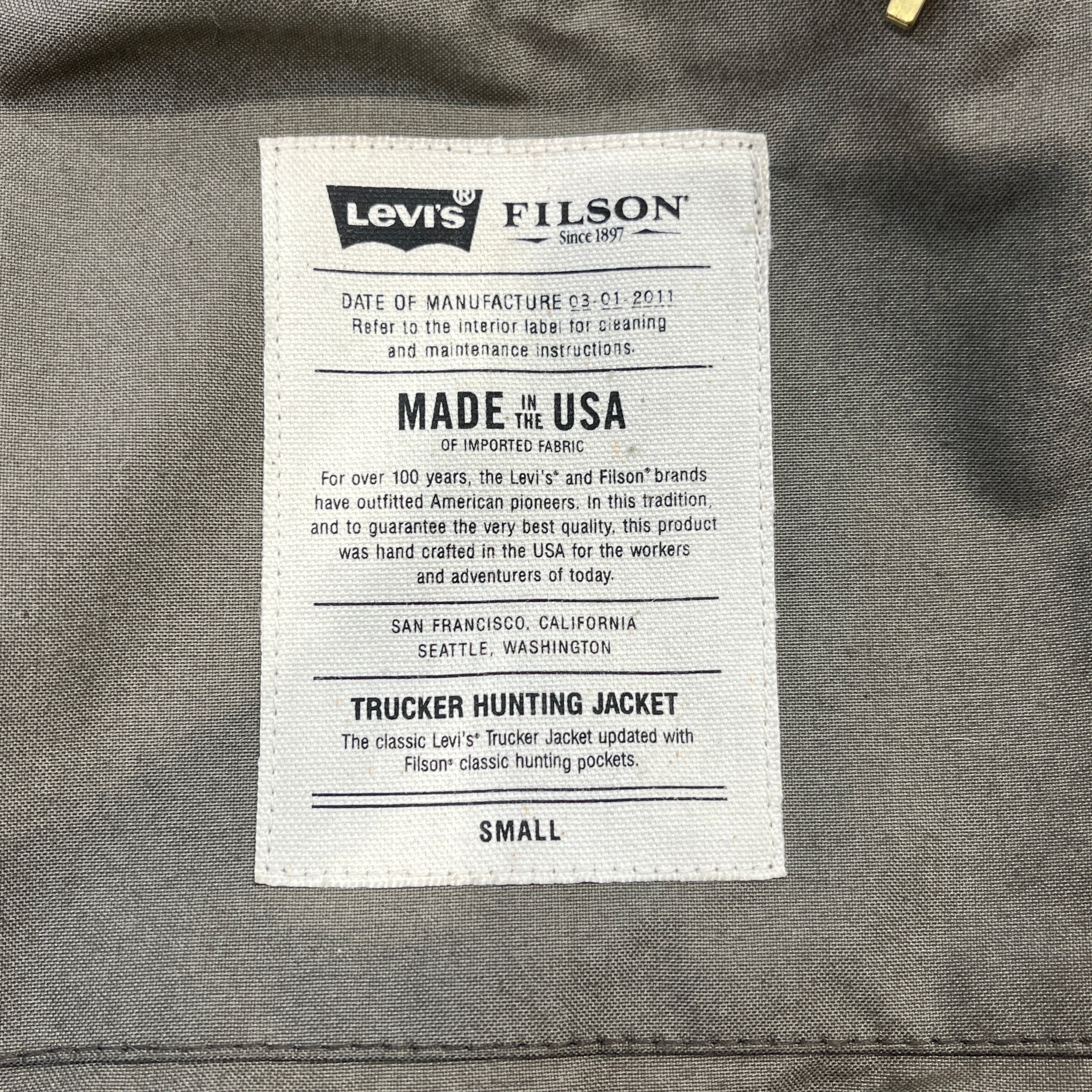 Levi's/Jacket/S/Cotton/GRN/Filson Trucker Hunting Jacket view 4