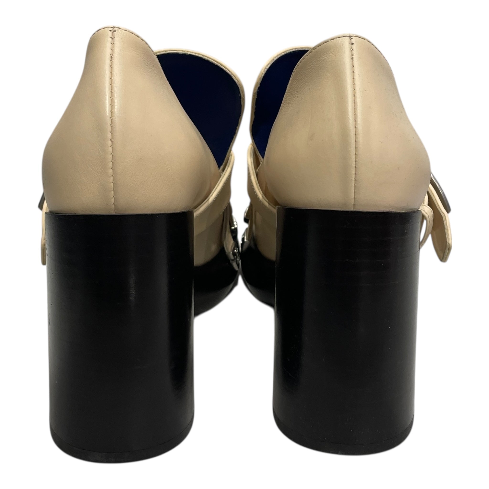 BURBERRY/Heels/EU 38.5/Leather/CRM/METAL TIP FRINGE LOAFER HEEL view 3