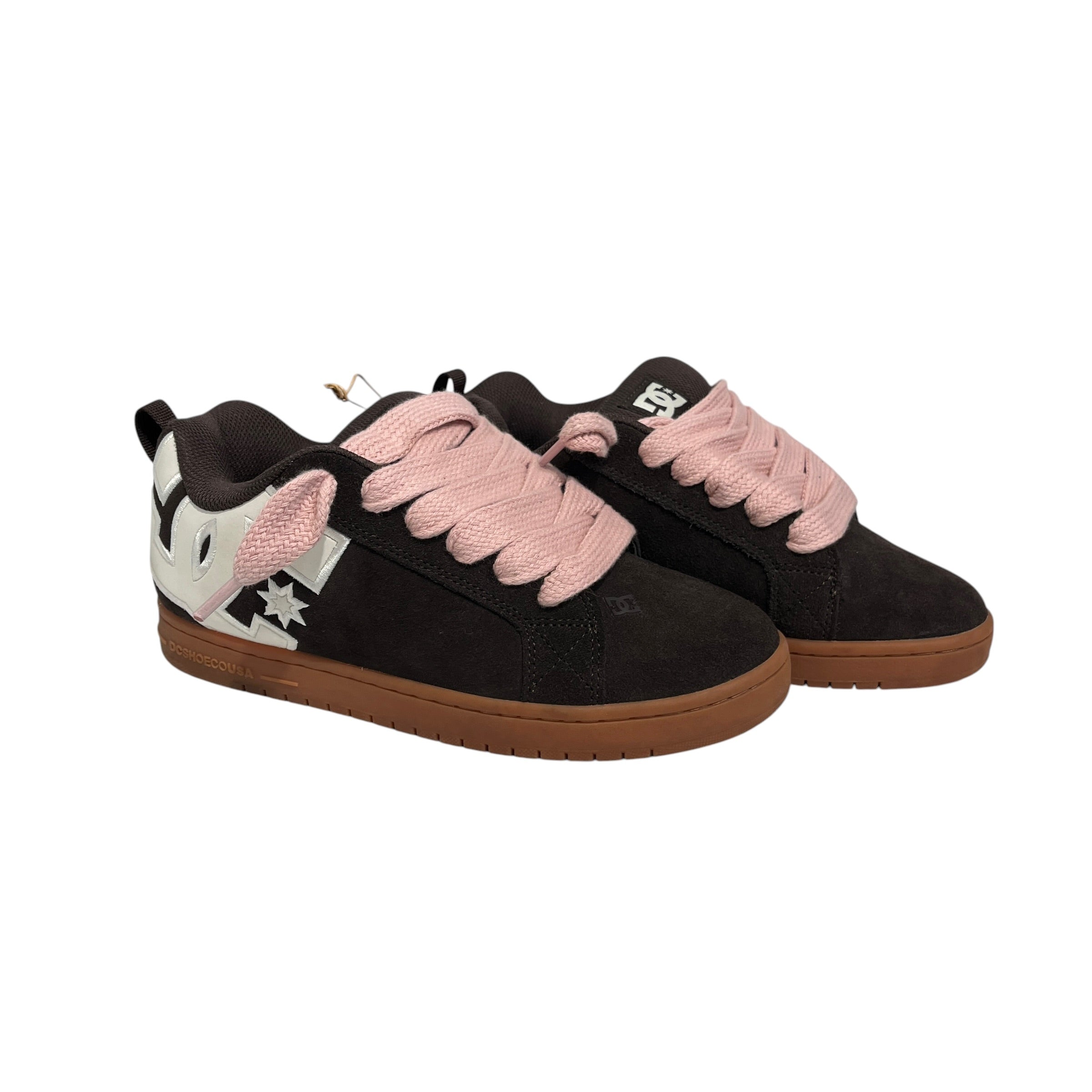 DC SHOES/Low-Sneakers/US 8/Cotton/BRW/DC GRAFFIK PINK BRWN view 1