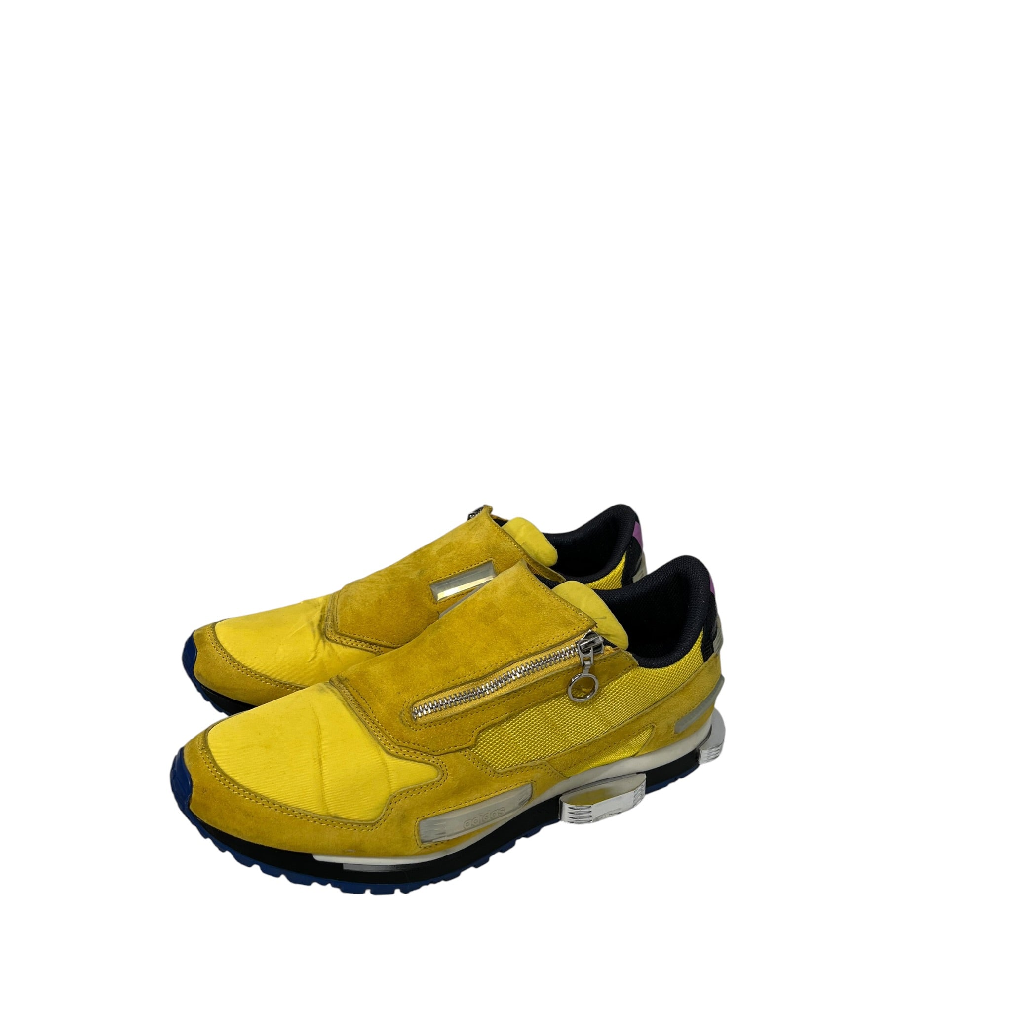 RAF SIMONS/adidas/Low-Sneakers/US 11.5/Suede/YEL/side zip metal rising star view 3