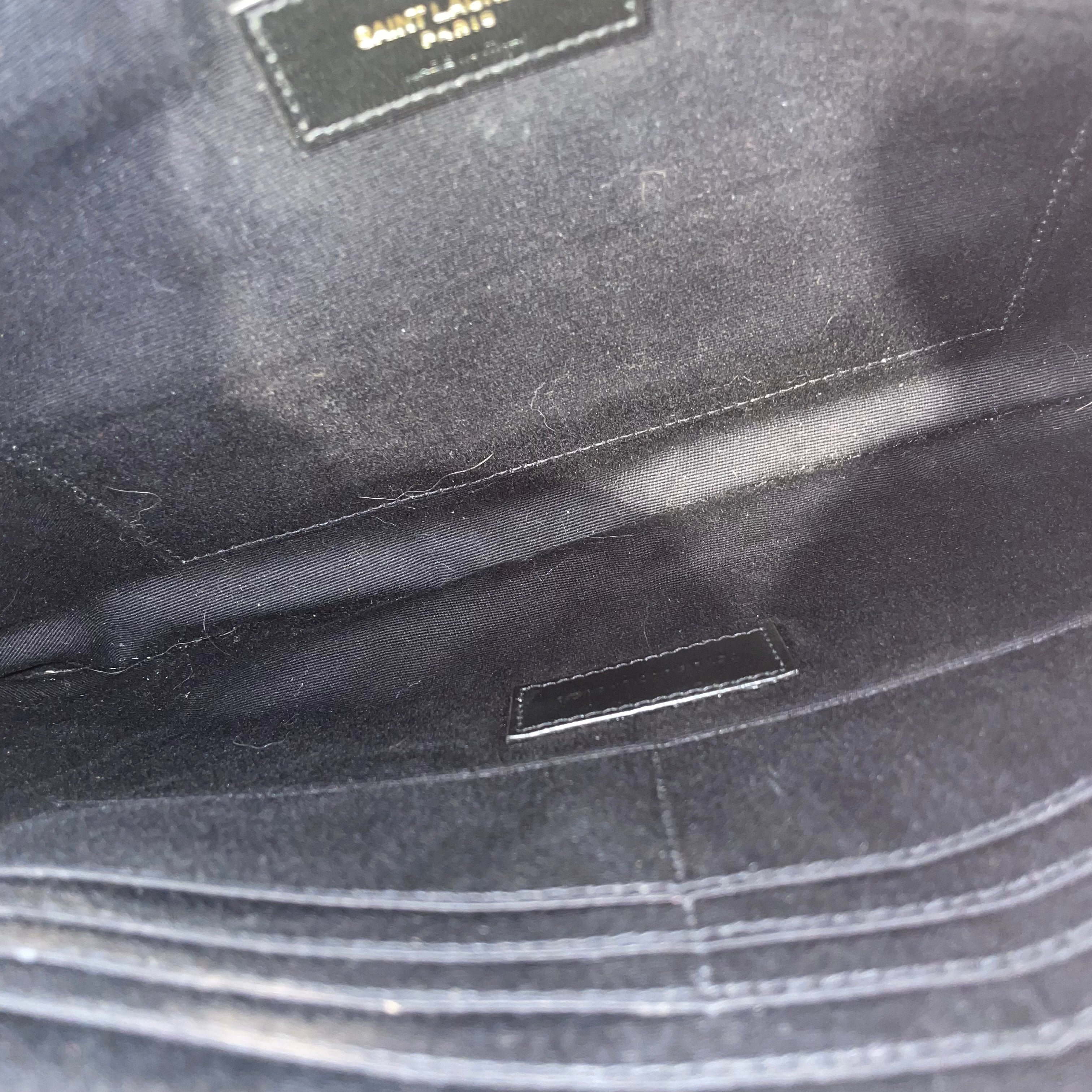 YVES SAINT LAURENT/Clutch Bag/Animal Pattern/Leather/BLK/calfskin crocodile pouch view 5