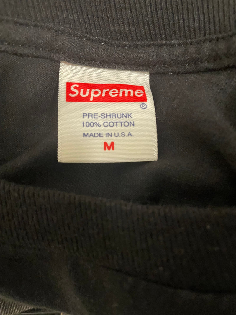 Supreme/T-Shirt/M/Cotton/BLK/CHROME/SPELLOUT