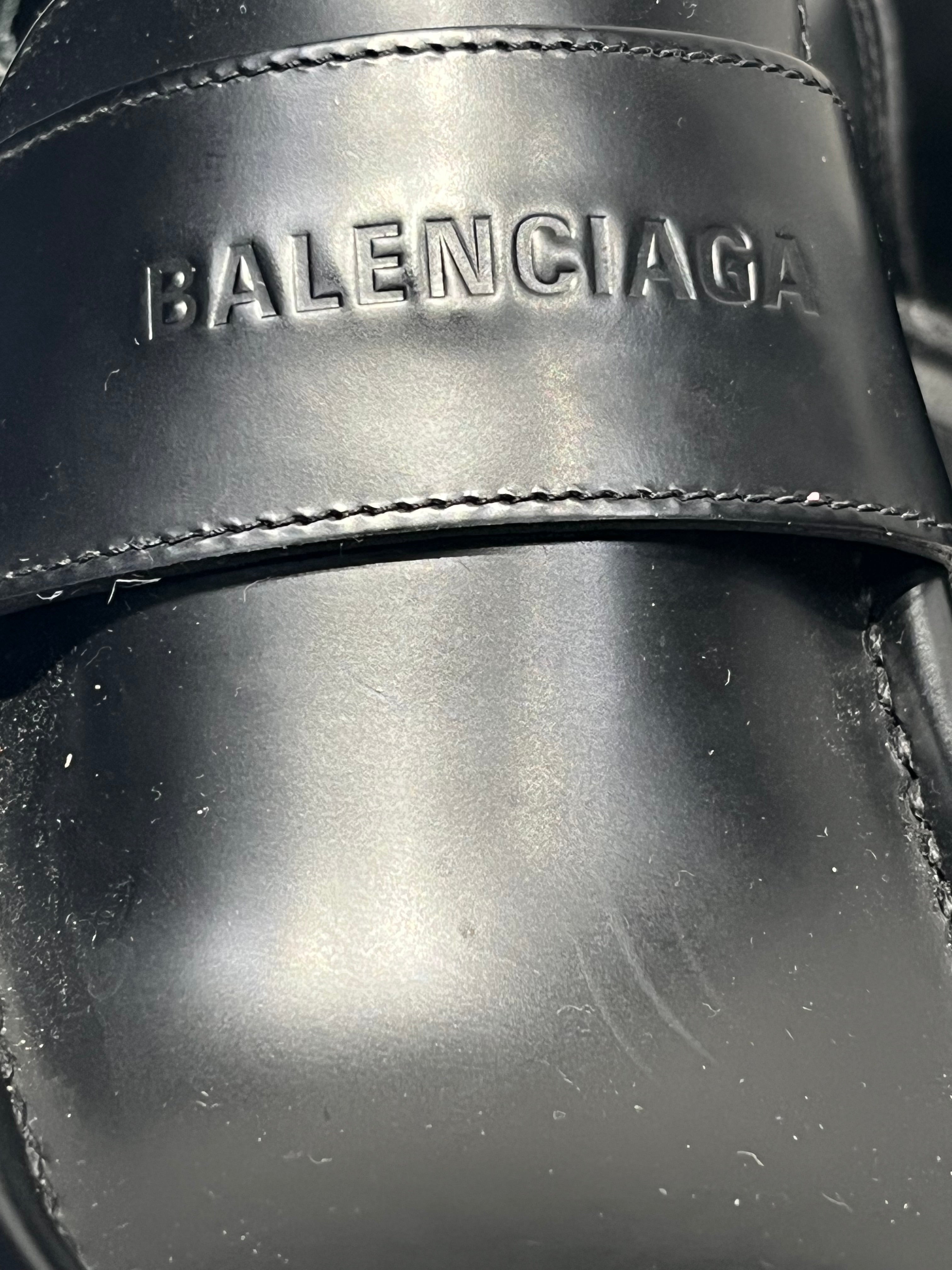 BALENCIAGA/Loafers/EU 38/Leather/BLK/TRACTOR LOAFER view 3