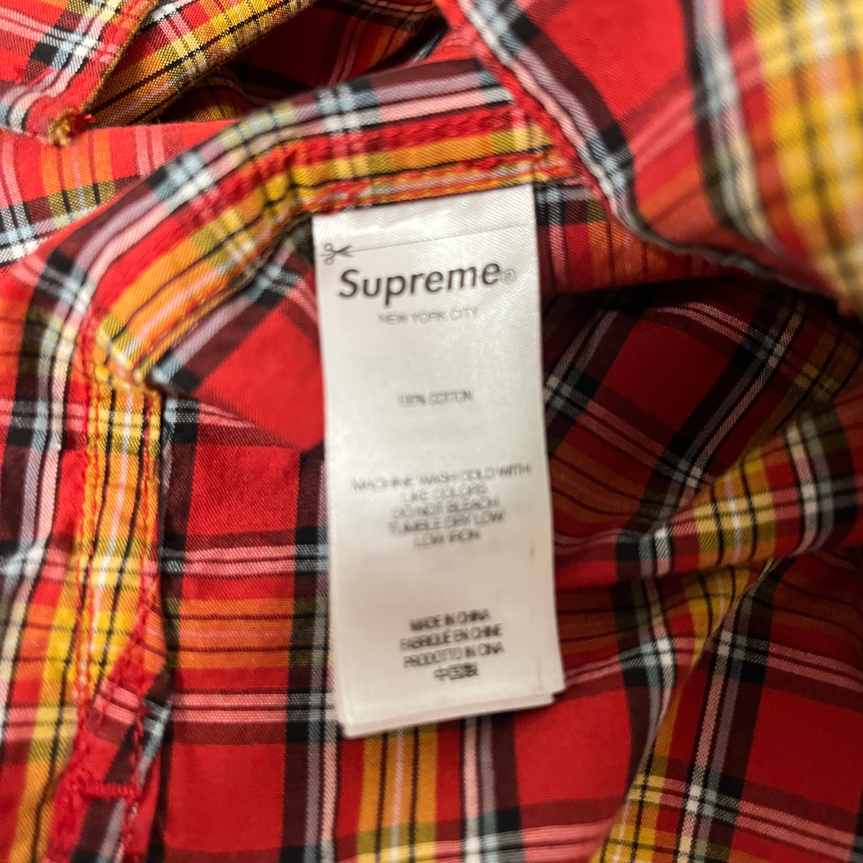 Supreme/LS Shirt/L/Cotton/RED/MINI PLAID view 4