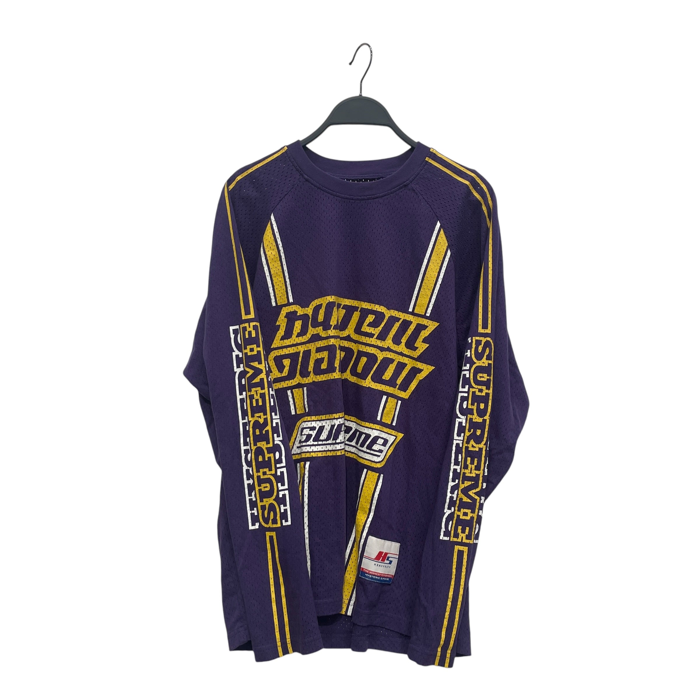 HYSTERIC GLAMOUR/Supreme/LS T-Shirt/S/Polyester/PPL/Graphic/MESH YELLOW STRIPE GRAPHIC view 1