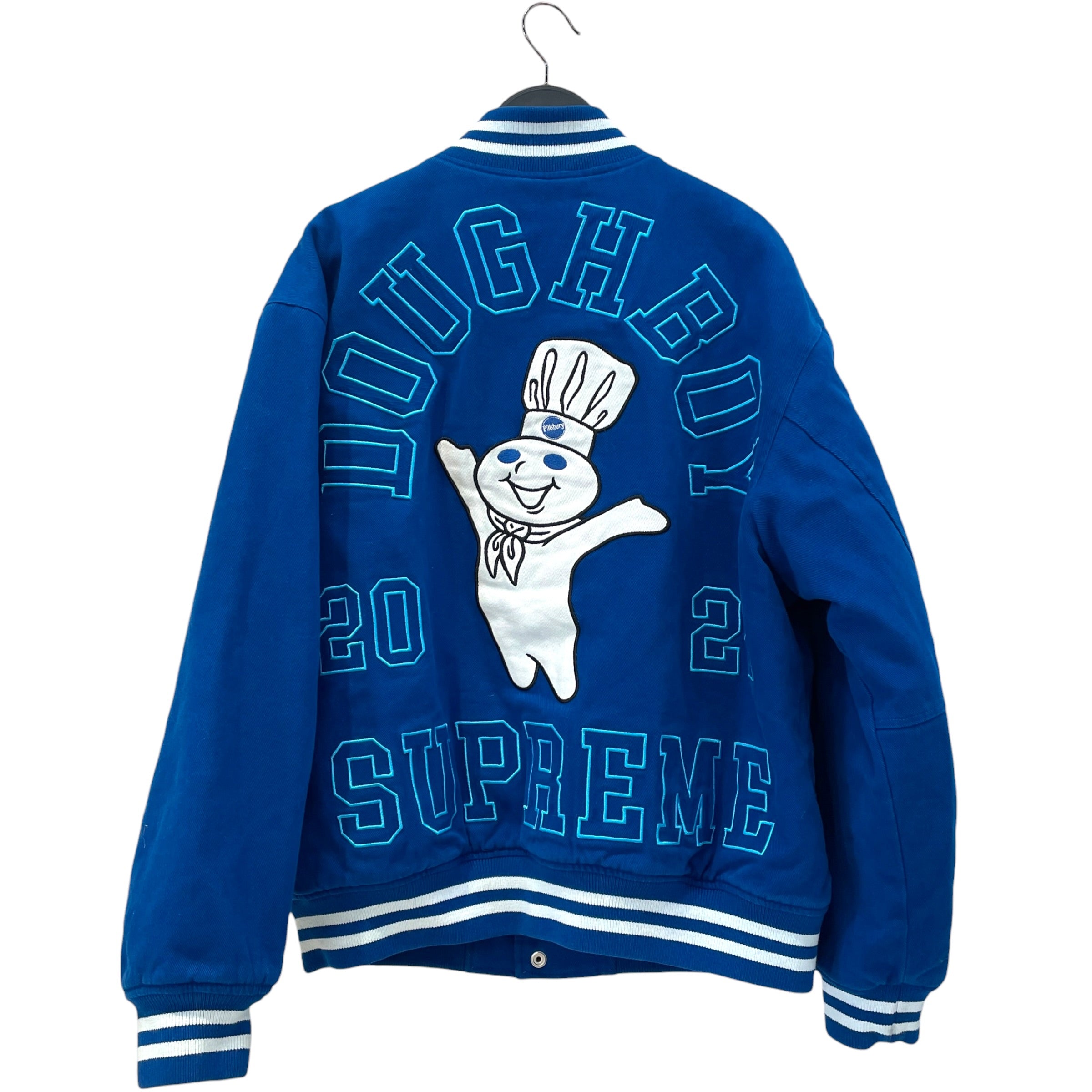 Supreme/mitchell&ness/Souvenir Jkt/S/Cotton/BLU/Stripe/pillsbury doughboy bl vars jkt view 2