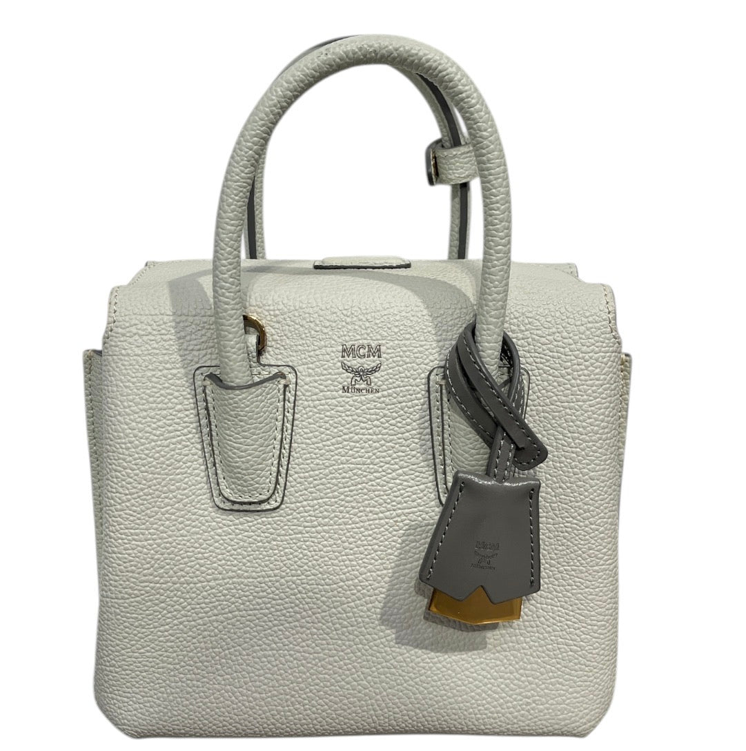 MCM/Hand Bag/Leather/WHT/mcm saffiano elda tote view 1