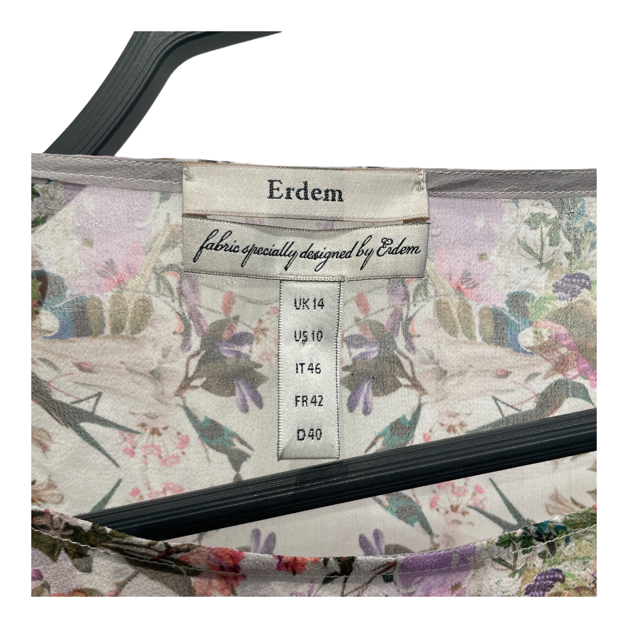 ERDEM/LS Blouse/10/Floral Pattern/Silk/MLT/BUTTONED SLEEVES BLOUSE view 3
