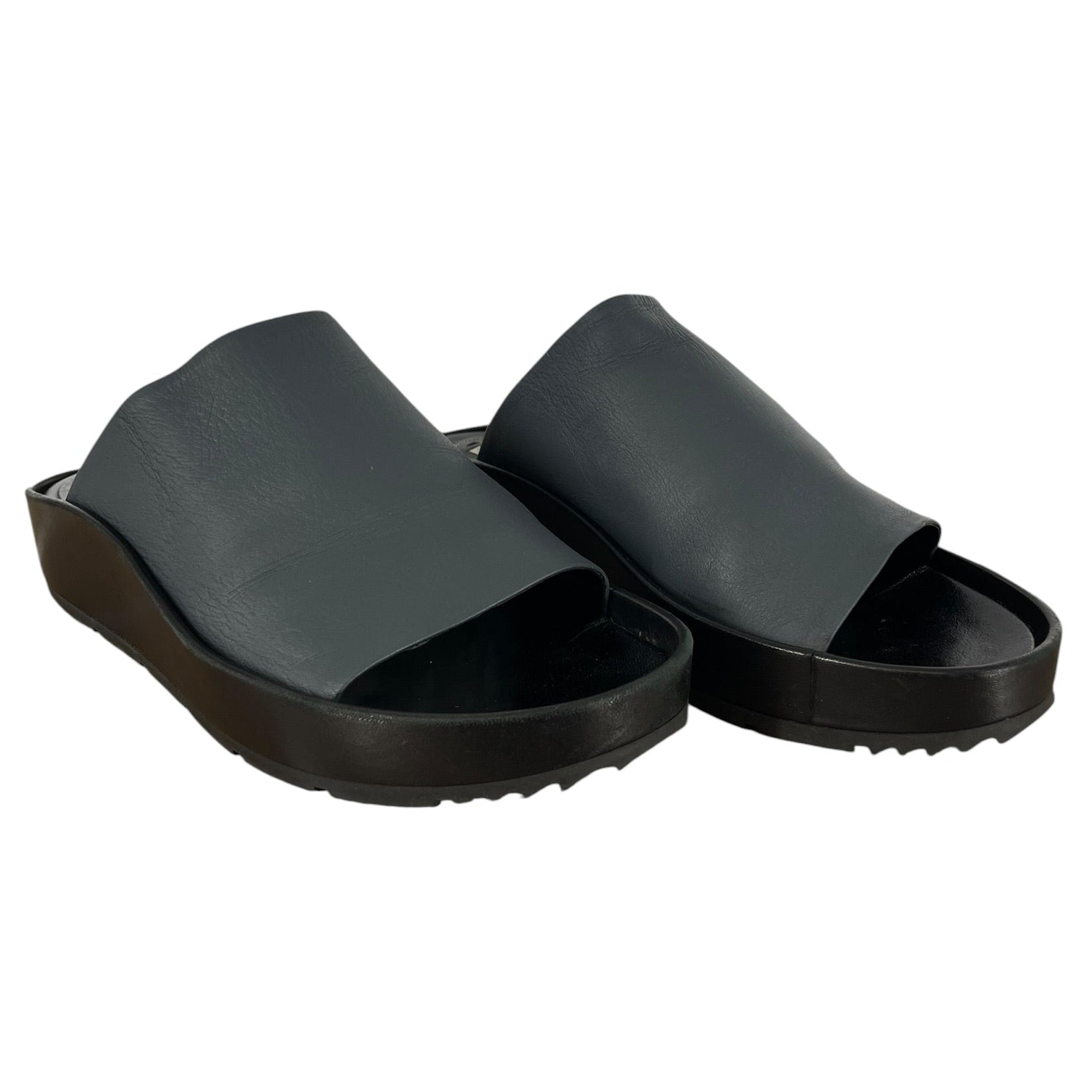 BALENCIAGA/Sandals/US 6/Leather/BLK/GREY STRAP BLACK SANDAL view 1