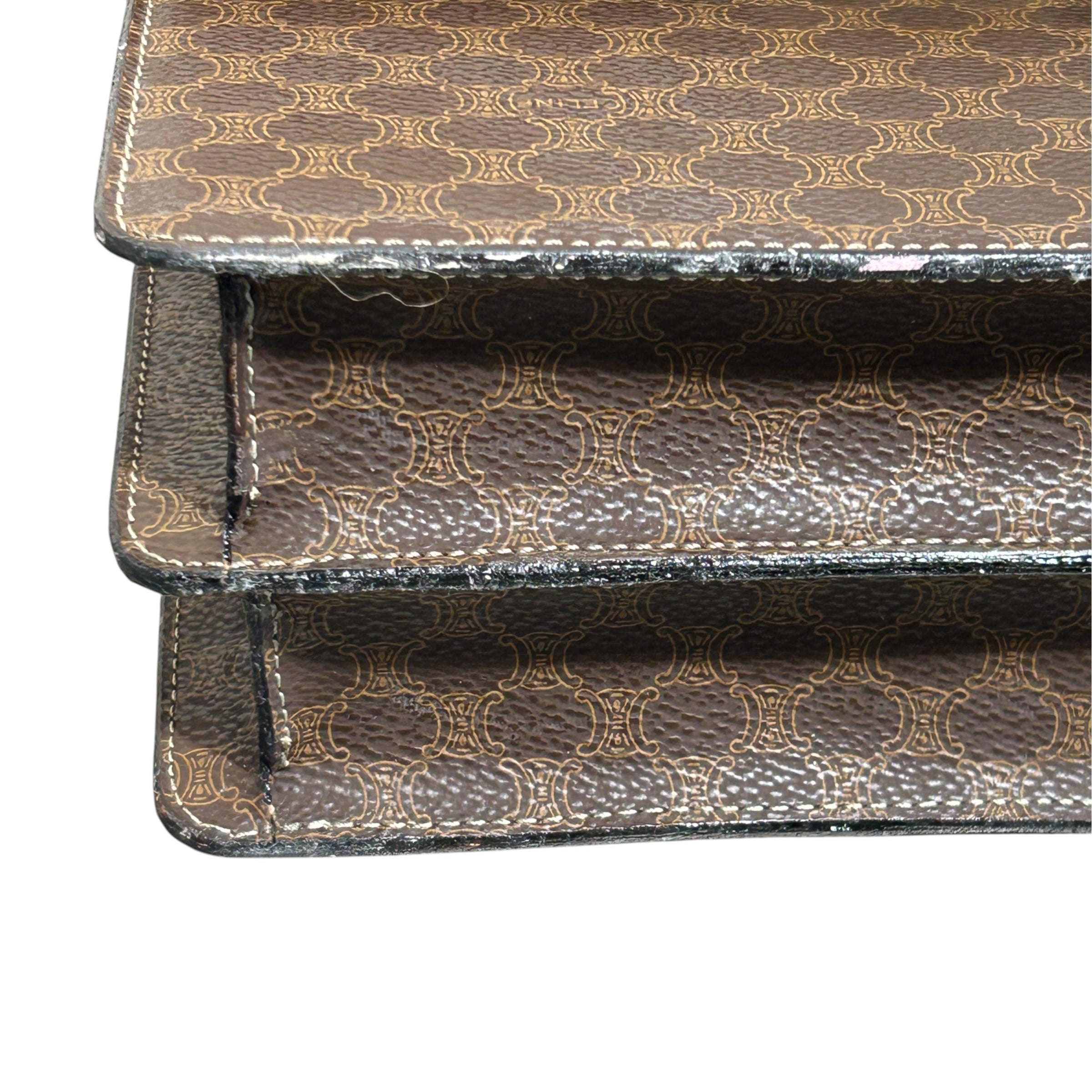 CELINE/Hand Bag/Monogram/Leather/BRW/MACADAM DOUBLE FLAP view 12