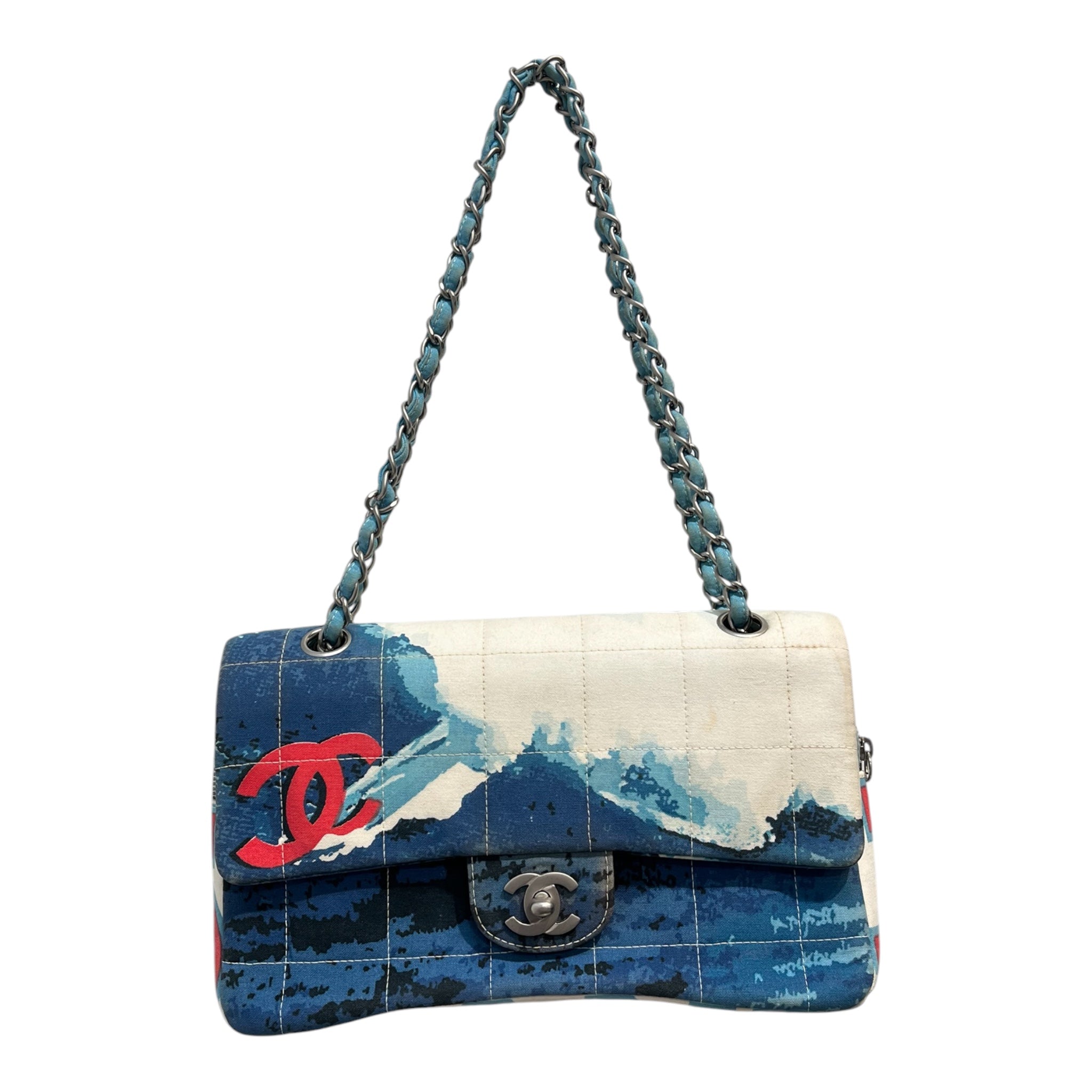 CHANEL/Bag/All Over Print/Cotton/WHT/02 SURF FLAP BAG view 1