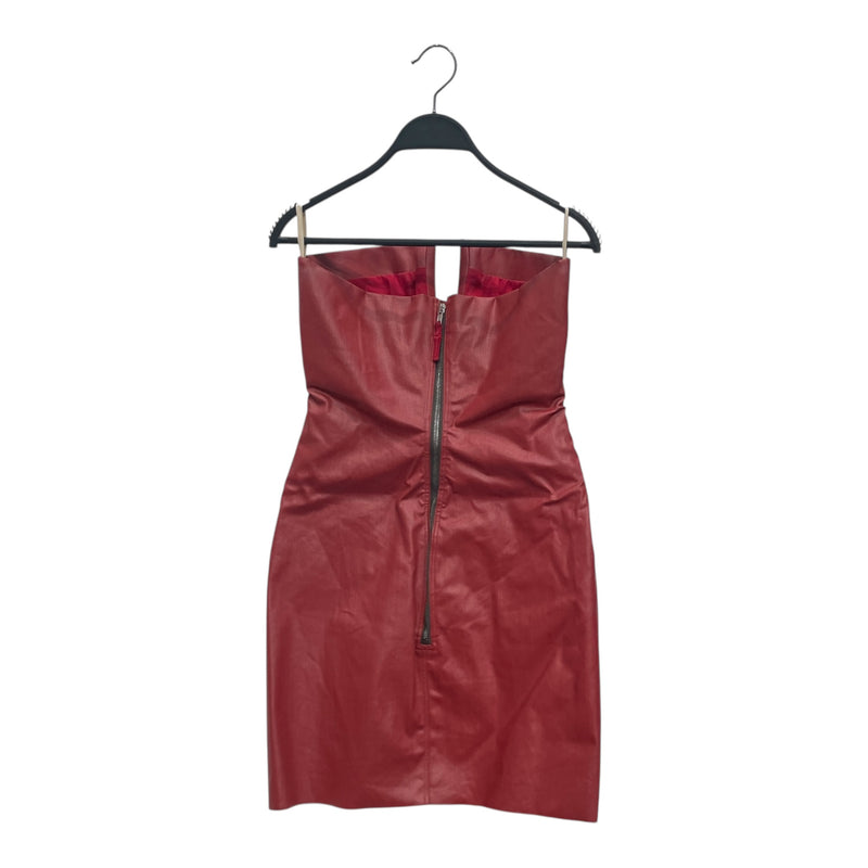 Rick Owens/Dress/42/Leather/RED/MINI MAXI SL DRESS
